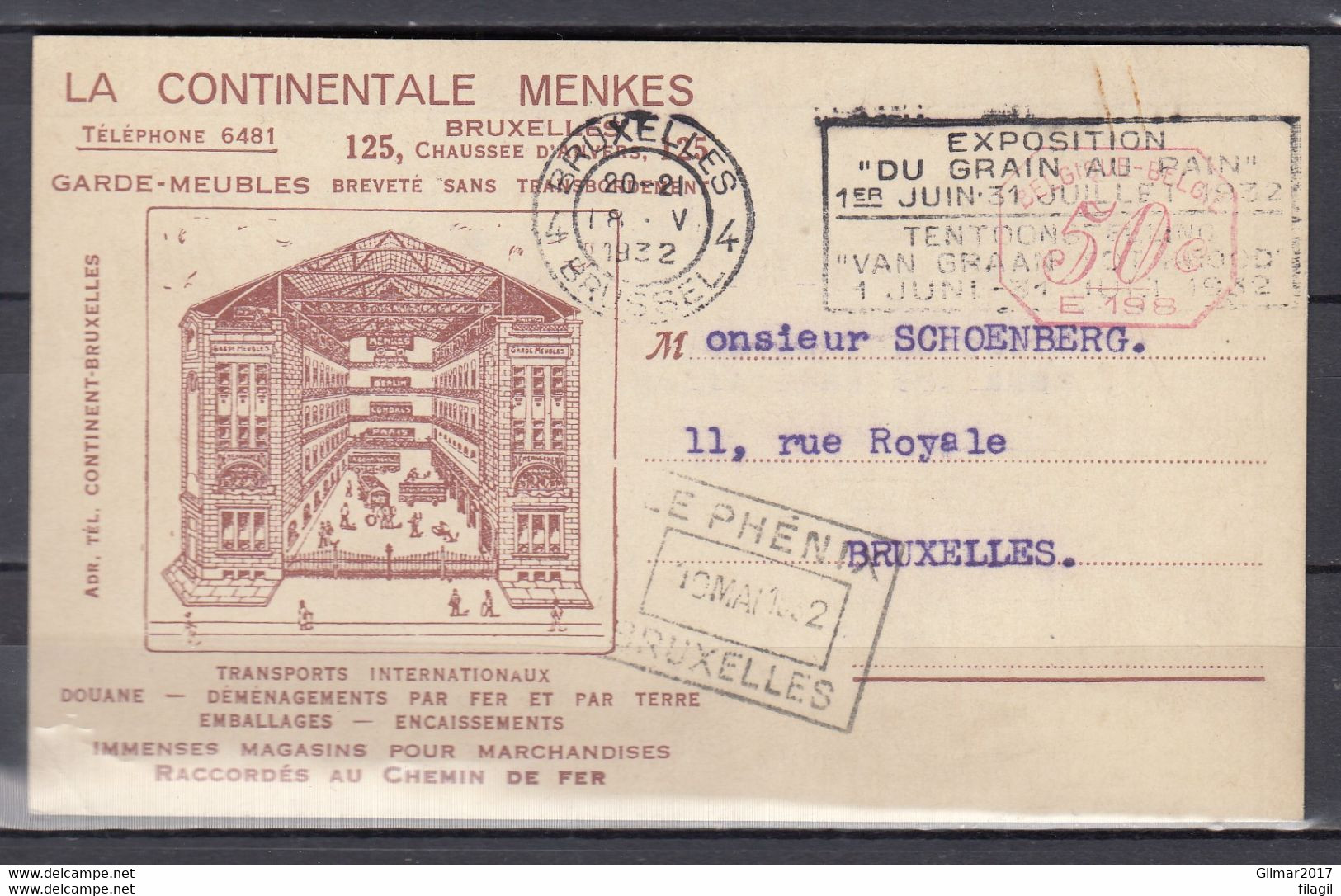 Kaart Van Bruxelles 4 Naar Bruxelles Le Phenix Bruxelles La Continentale Menkes - ...-1959