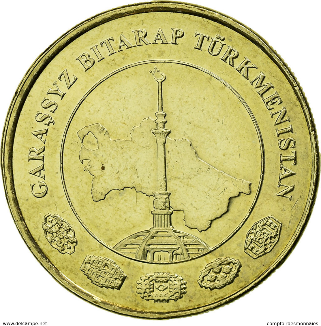 Monnaie, Turkmanistan, 10 Tenge, 2009, SUP, Laiton, KM:98 - Turkménistan