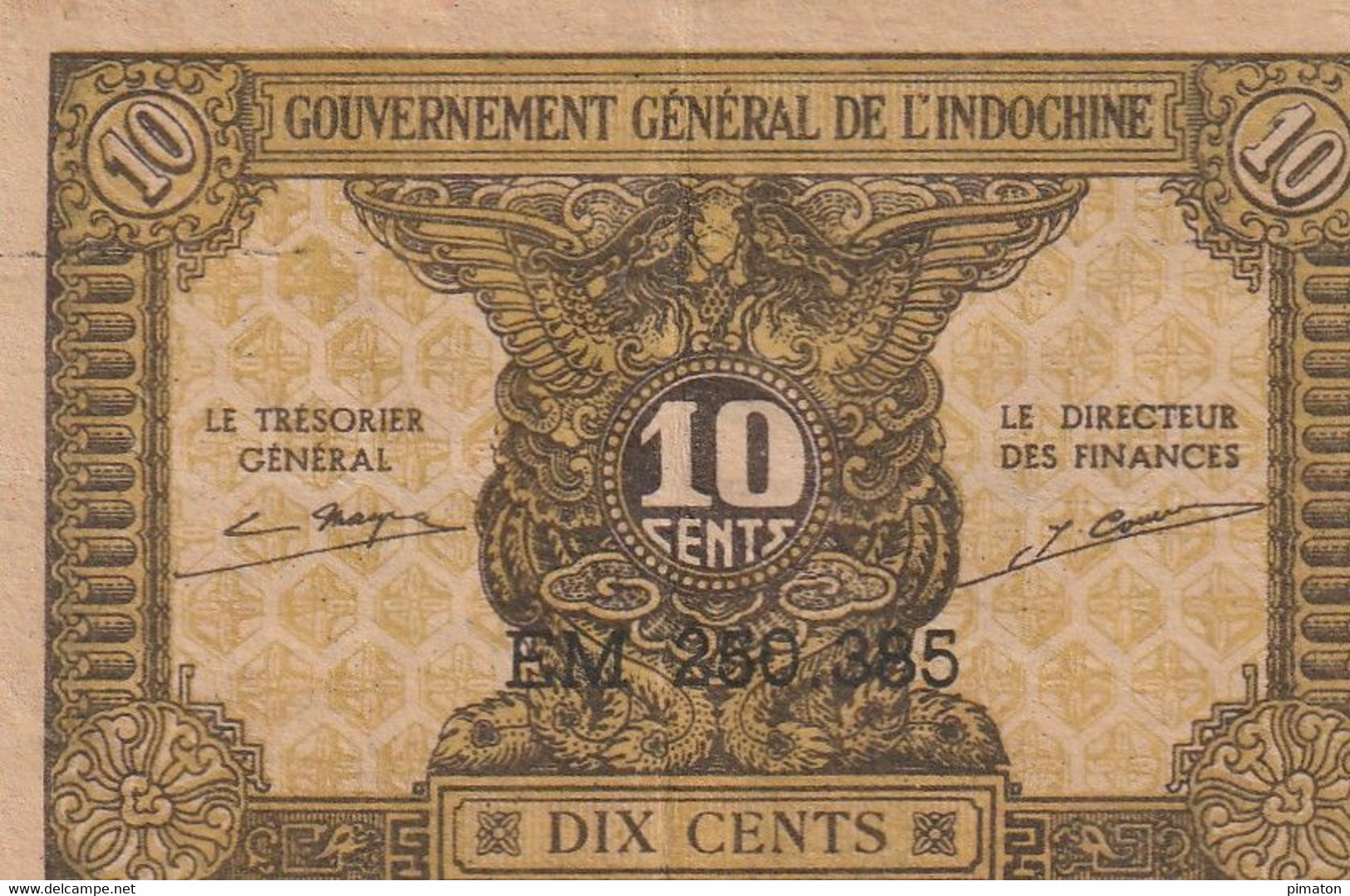 GOUVERNEMENT GENERALE DE L'INDOCHINE - 10 CENTS - Autres - Asie