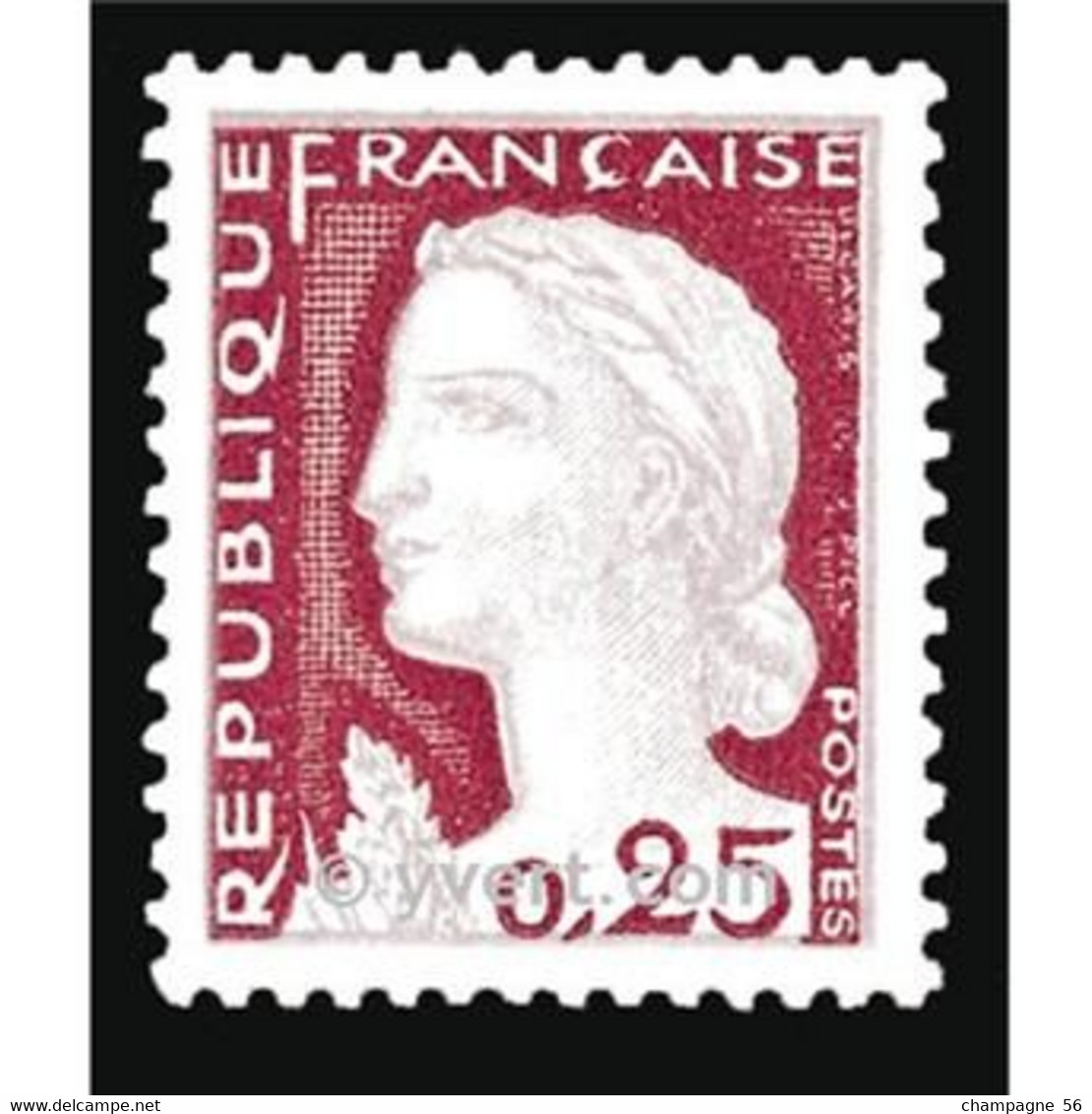 1960 N° 1263  OBLITERE REPUBLIQUE LE P BRISEE  FRANCAISE ENTRE N ET C DESSUS ENCRE ROUGE  ( SCANNE 3 PAS A VENDRE - Oblitérés