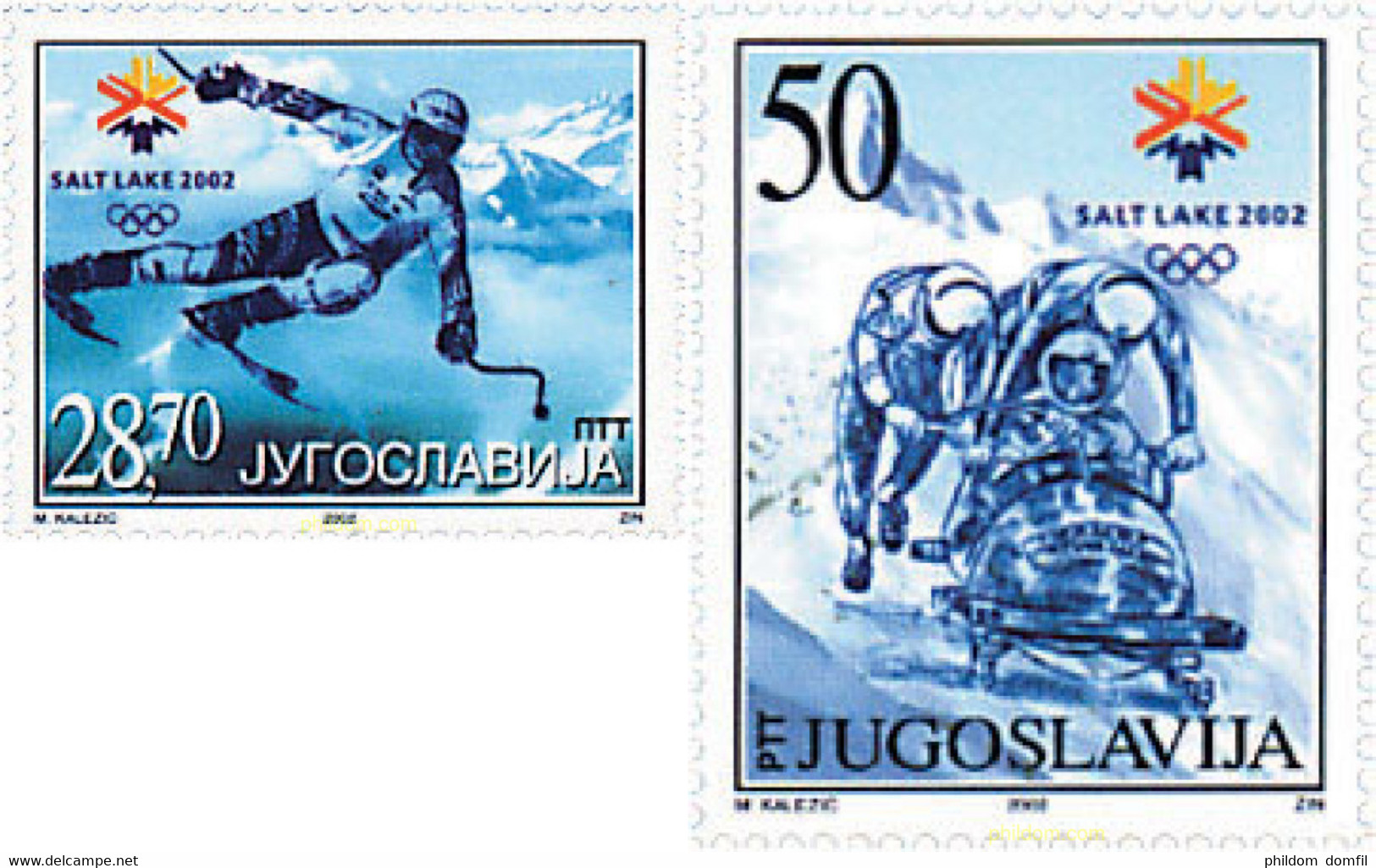 91061 MNH YUGOSLAVIA 2002 19 JUEGOS OLIMPICOS INVIERNO. SALT LAKE CITY 2002 - Usados