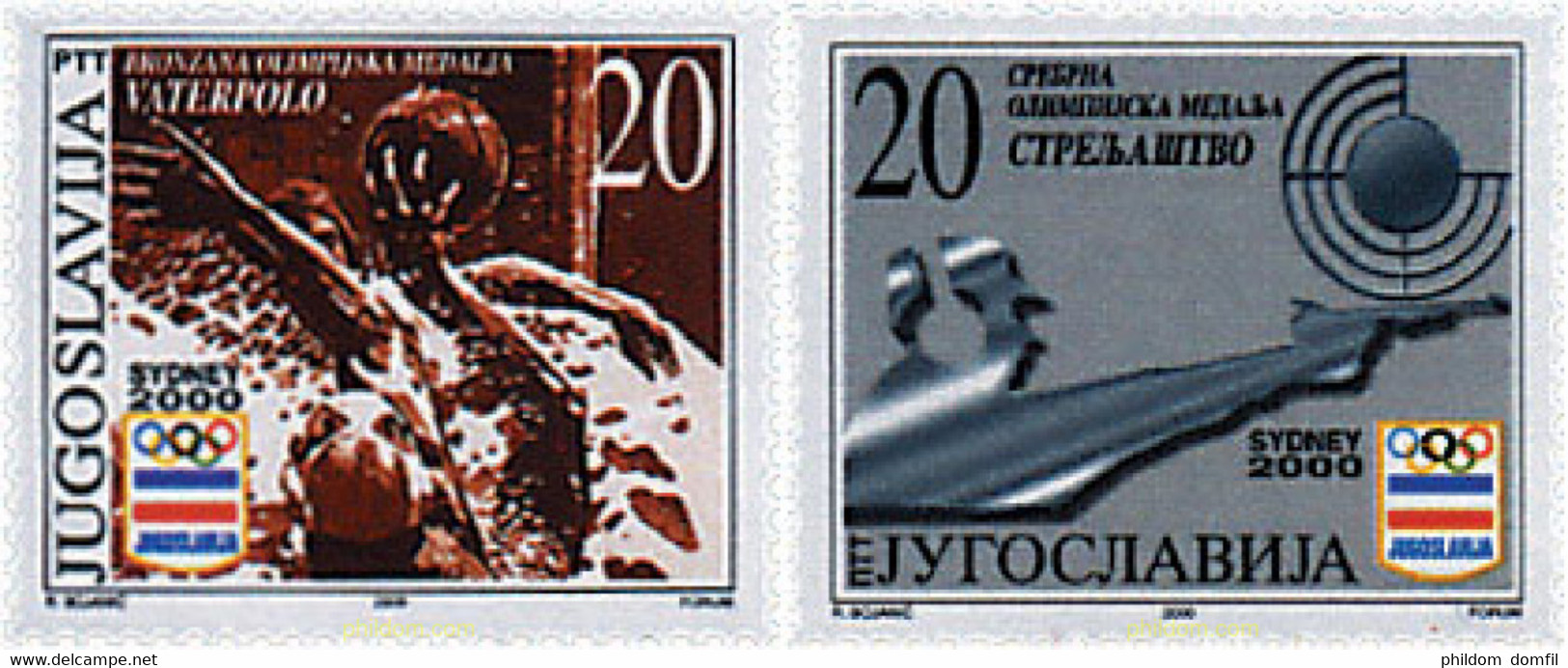 86511 MNH YUGOSLAVIA 2000 MEDALLISTAS DE LOS JUEGOS DE LA 27 OLIMPIADA. SYDNEY 2000 - Gebraucht