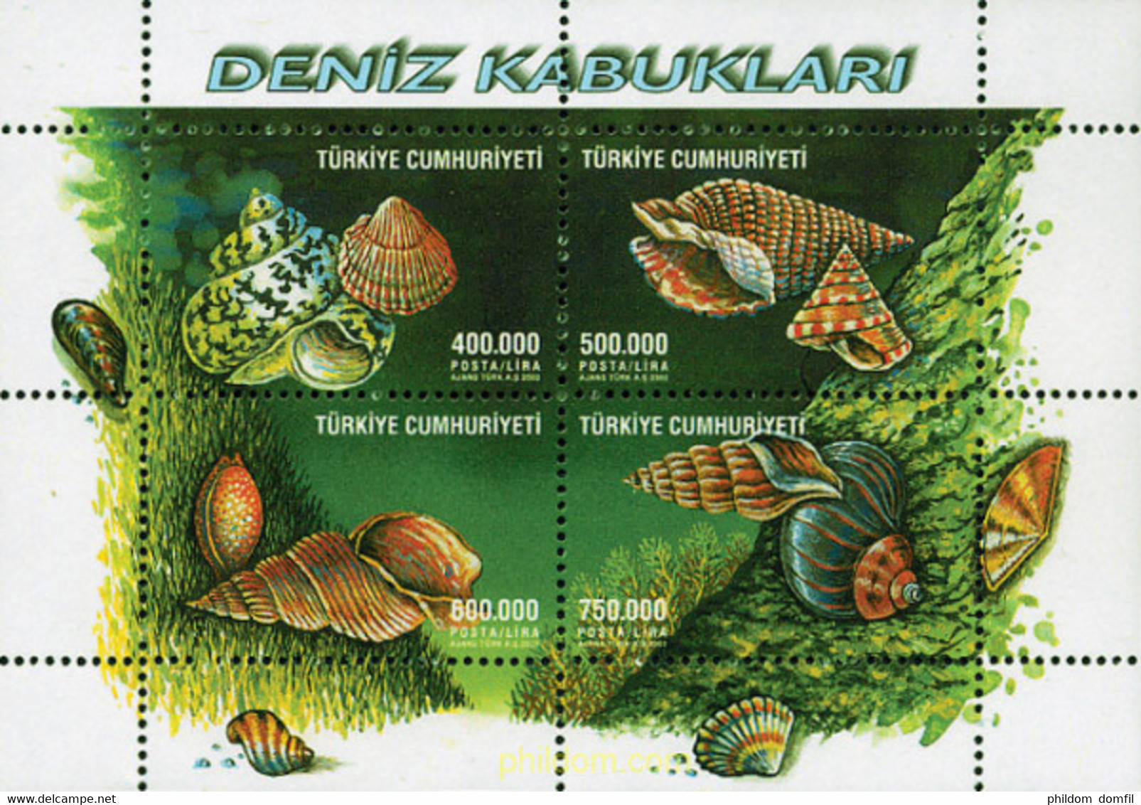 99205 MNH TURQUIA 2002 CONCHAS - Collections, Lots & Series