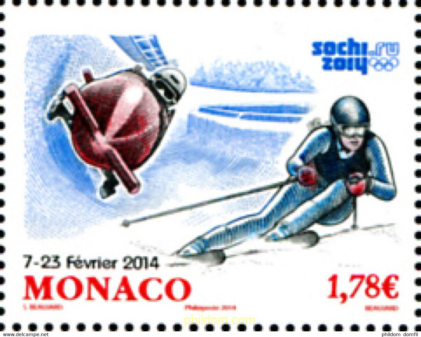 313623 MNH MONACO 2014 22 JUEGOS OLIMPICOS DE INVIERNO SOCHI 2014 - Winter 2014: Sotchi