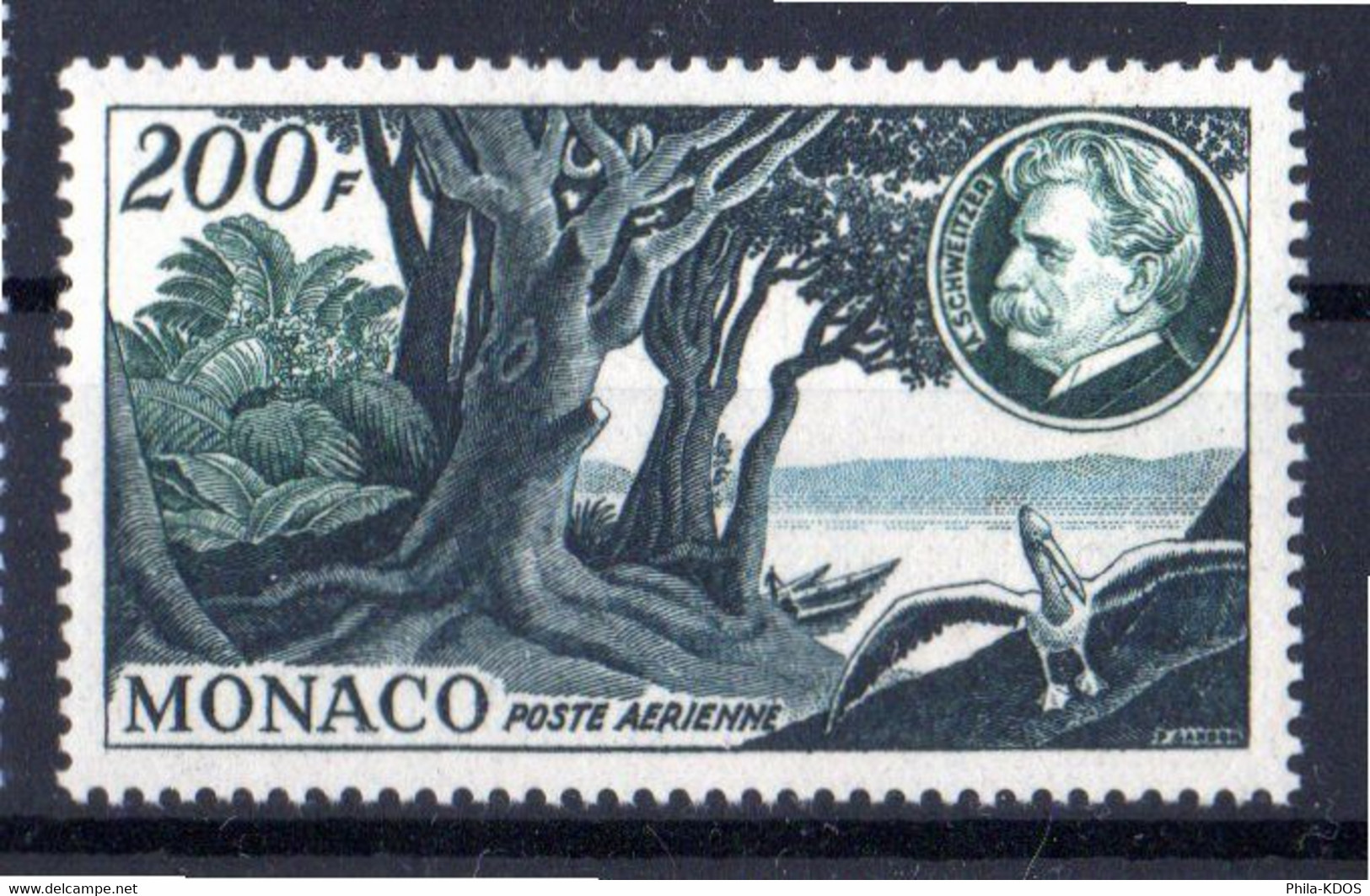 (Cote 35 €) " DR ALBERT SCHWEITZER " Sur Timbre Neuf ** MNH De MONACO. N° YT PA 59 - Albert Schweitzer