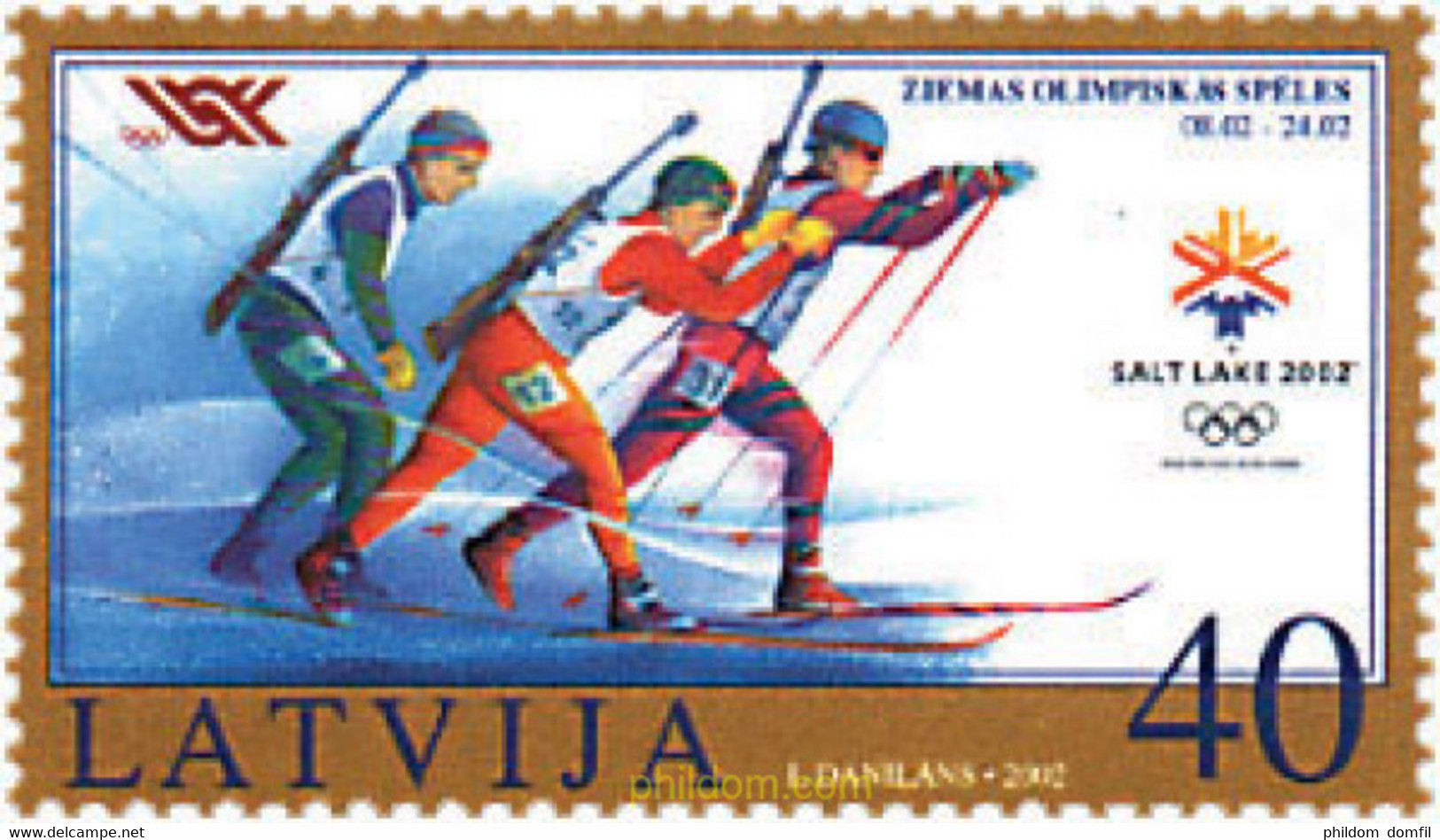 89772 MNH LETONIA 2002 19 JUEGOS OLIMPICOS INVIERNO. SALT LAKE CITY 2002 - Winter 2002: Salt Lake City