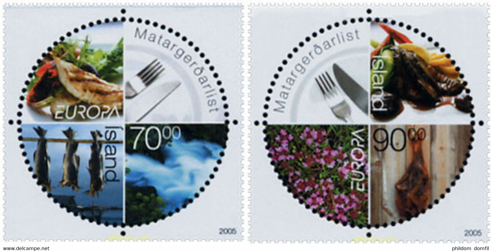 170413 MNH ISLANDIA 2005 EUROPA CEPT 2005 - GASTRONOMIA - Lots & Serien