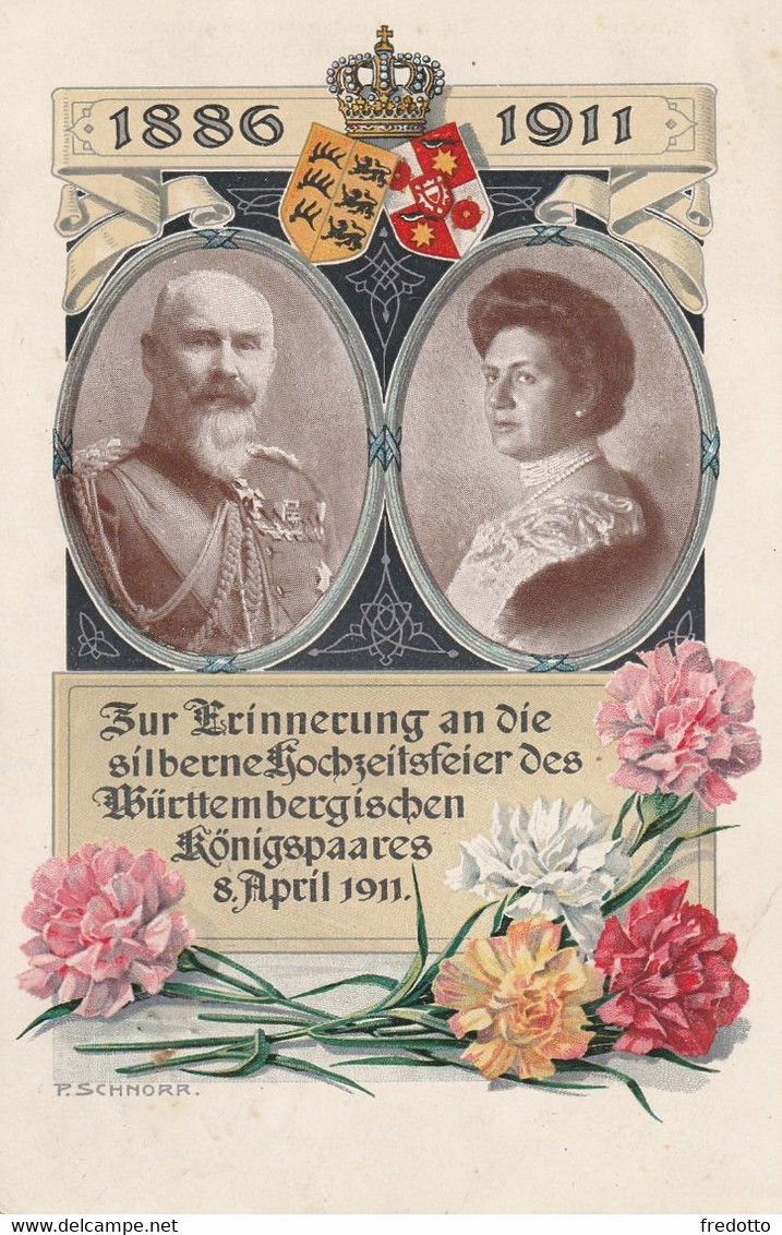 Litho-Künstlerkarte Signiert P.Schnorr -,Offizielle Postkarte Des Blumentages 1911 - Backnang