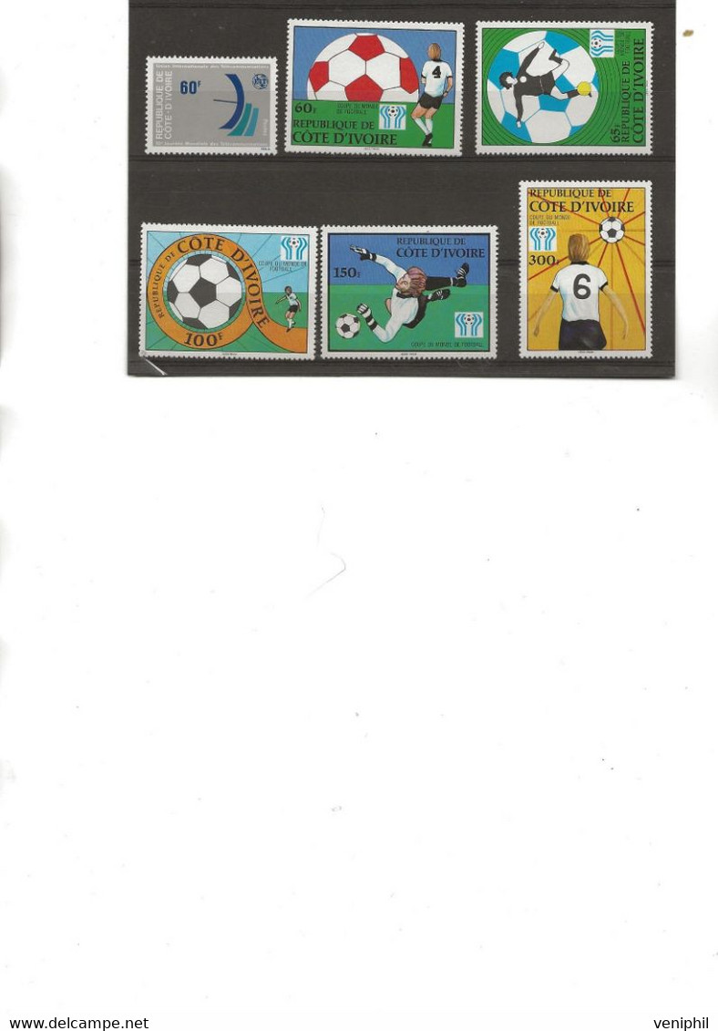 COTE D'IVOIRE - N° 457 A 462 NEUF TRES INFIME CHARNIERE - ANNEE 19768- COTE : /  9 € - Ivory Coast (1960-...)