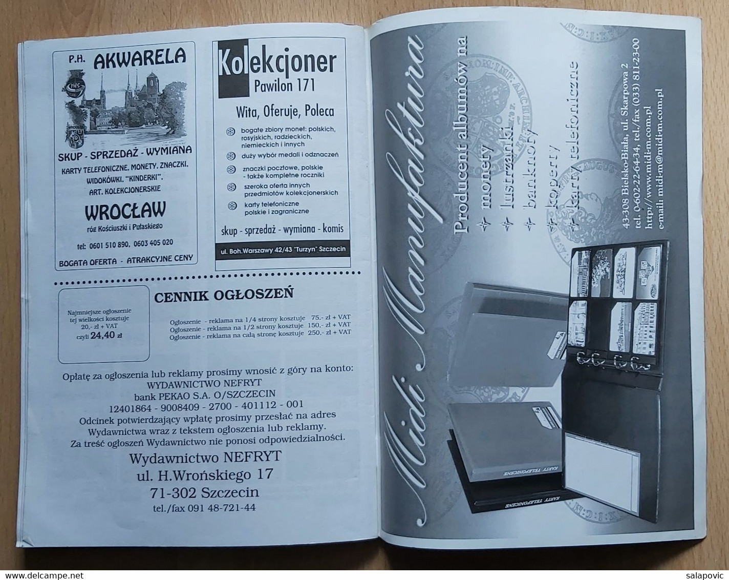 Fonokartysta kolekcjoner kart telefonicznych Call card collector Telephone card catalog 1999