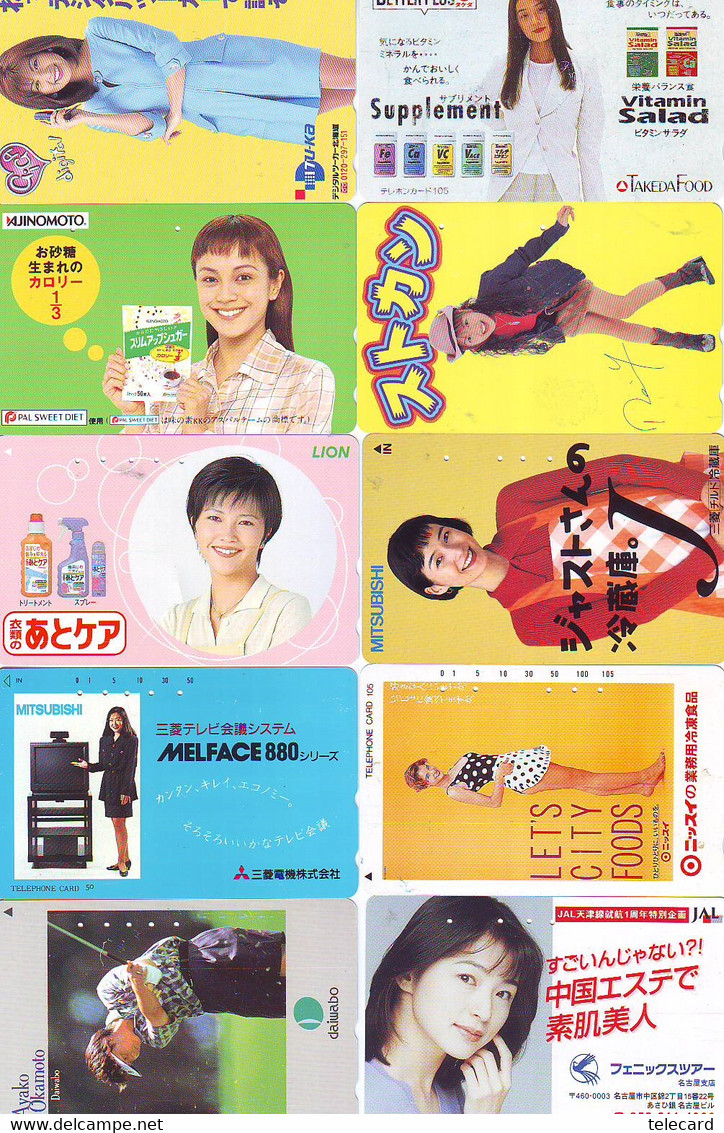 LOT 10 Telecartes Differentes Japon * FEMME Femmes (A-485) SEXY GIRL Girls Phonecards Japan * TELEFONKARTEN FRAUEN FRAU - Fashion