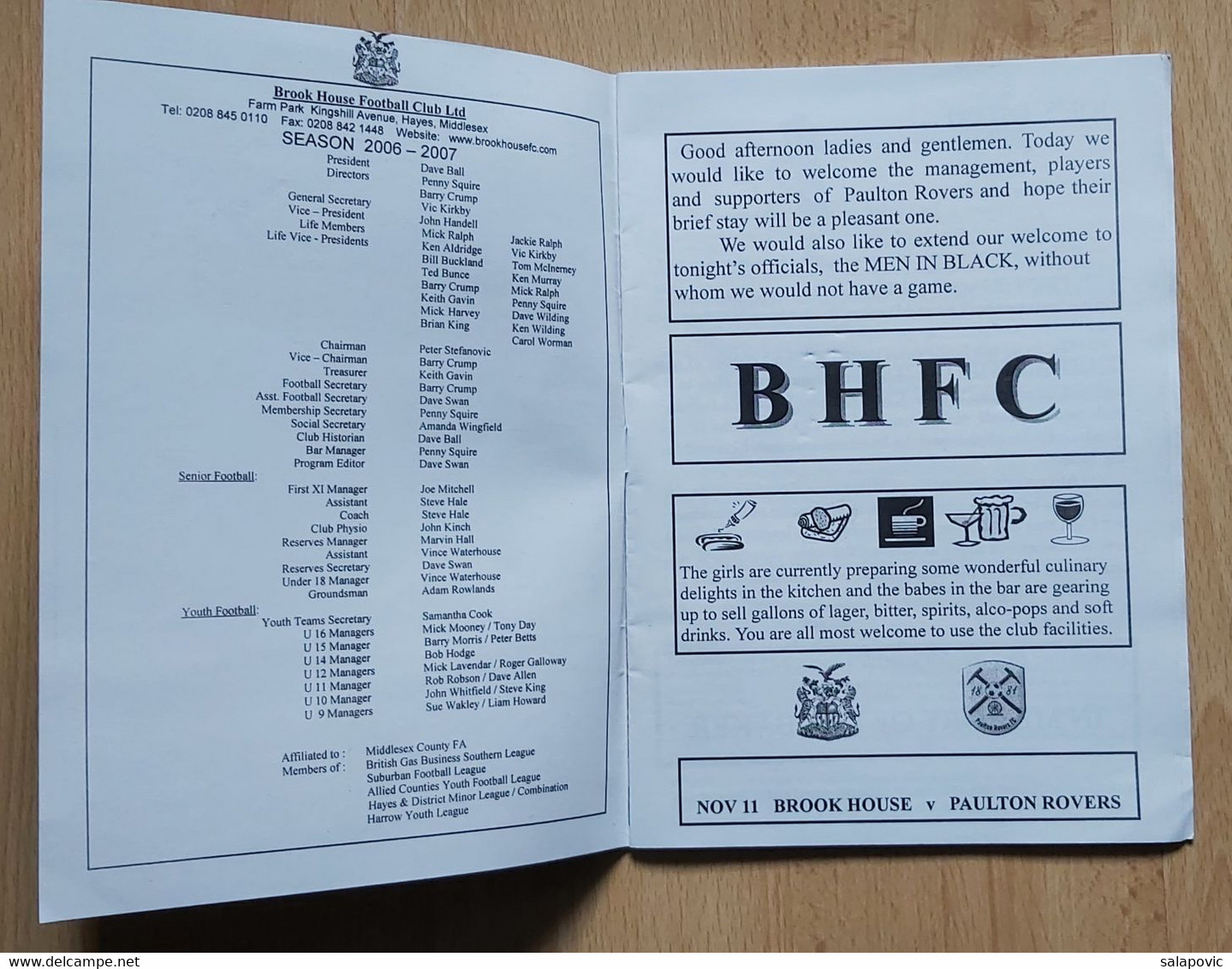 Brook House FC Vs Paulton Rovers FC Football Match Program - Boeken