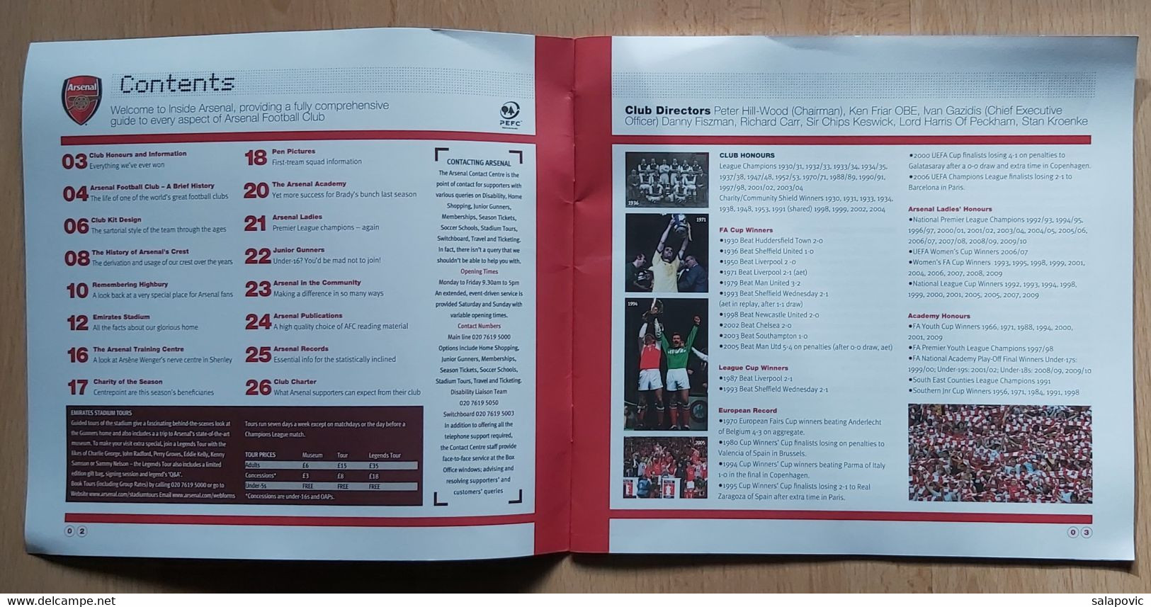 Inside Arsenal FC England Brochure FC Football Match Program - Livres