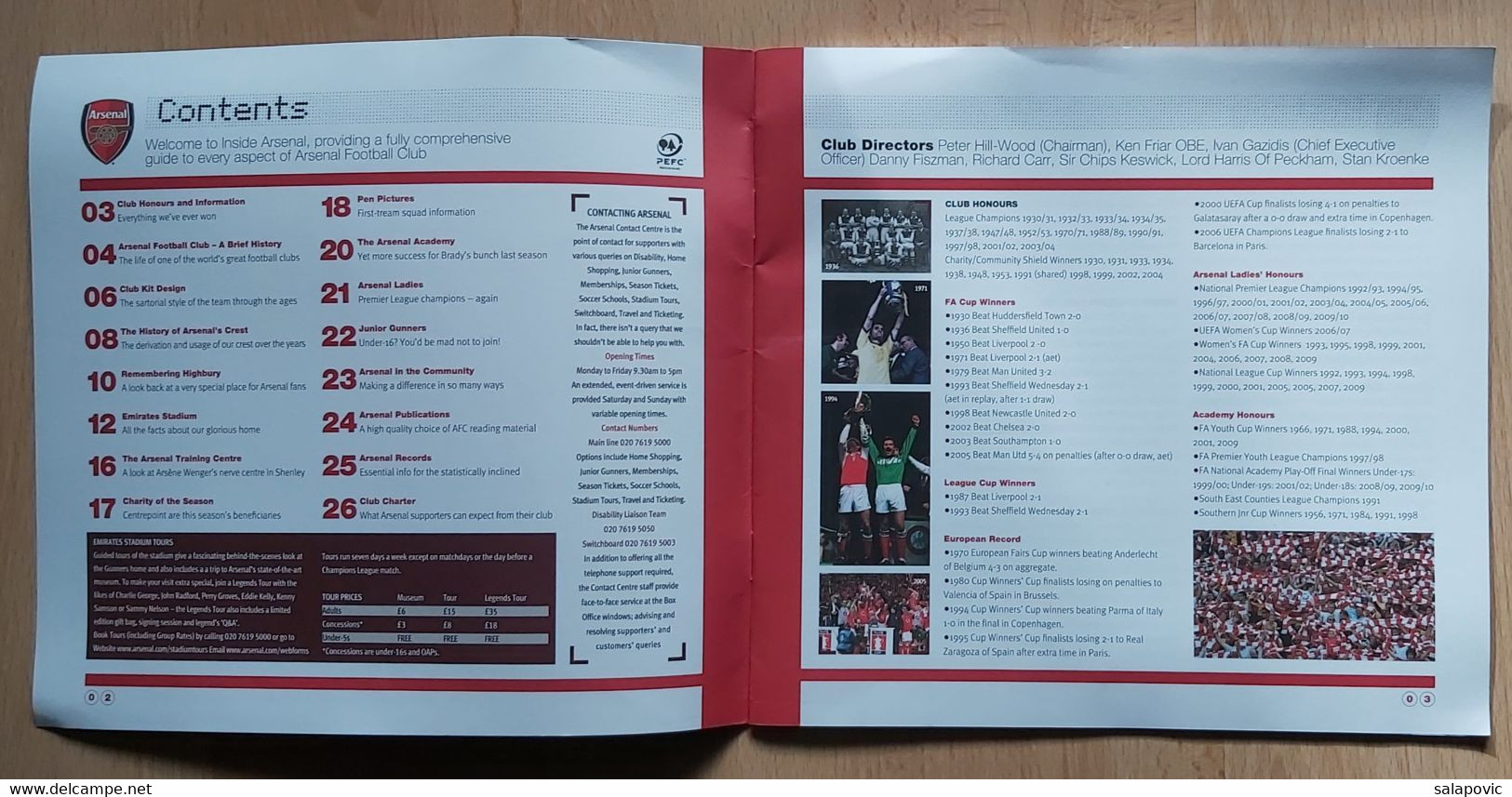 Inside Arsenal FC England Brochure FC Football Match Program - Libri