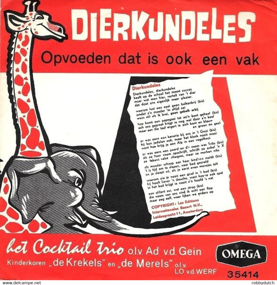 * 7" * COCKTAIL TRIO - DIERKUNDELES (Holland 1964 EX) - Sonstige - Niederländische Musik