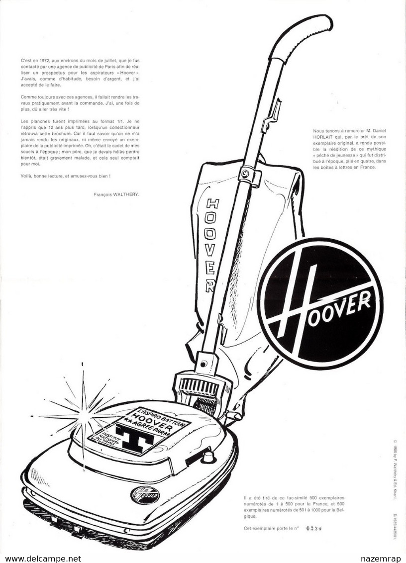 WALTHERY Les Enquêtes De L'Inspecteur HOOVER L'affaire Maison-Net 1985 Tirage Limité Numéroté Ed. Khani - Erstausgaben