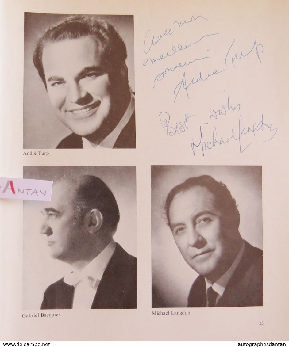 ● André TURP Ténor & Michael LANGDON Chanteur Opéra Autographes Canada UK Singers Montréal  Wolverhampton - Chanteurs & Musiciens