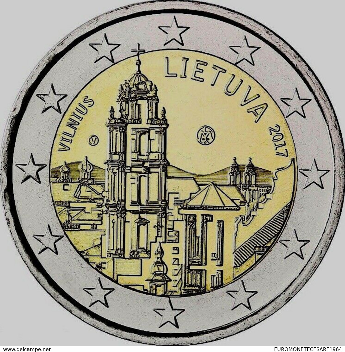 LITUANIA 2 EURO 2017 COMMEMORATIVO VILNIUS   FIOR DI CONIO     B.U. FROM ROLLS - Lithuania