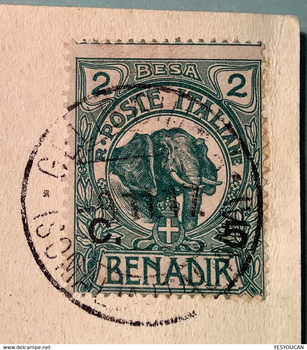 "GELIB-GIUBA SOMALIA ITALIANA 1917"Sa.11 Cartolina Postale (lettera Africa Orientale Italia Colonie Elephant - Somalia