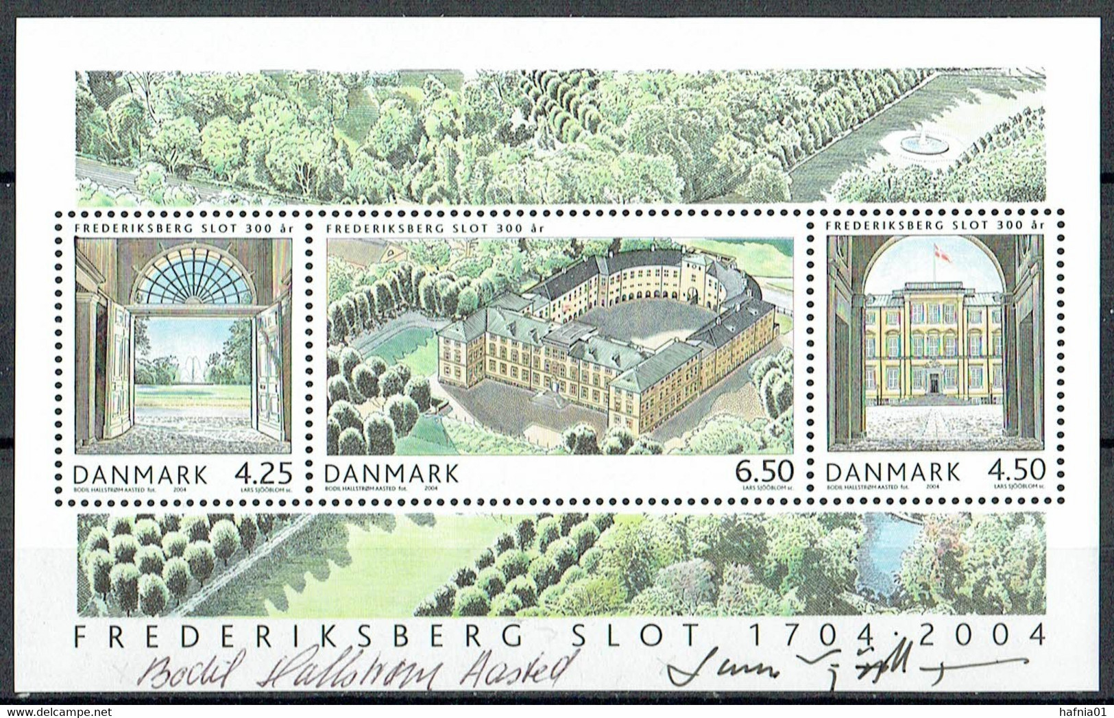 Lars Sjööblom. Denmark 2004. 300 Anniv. Castle Frederiksberg.  Michel Bl.24 MNH. Signed. - Blocs-feuillets