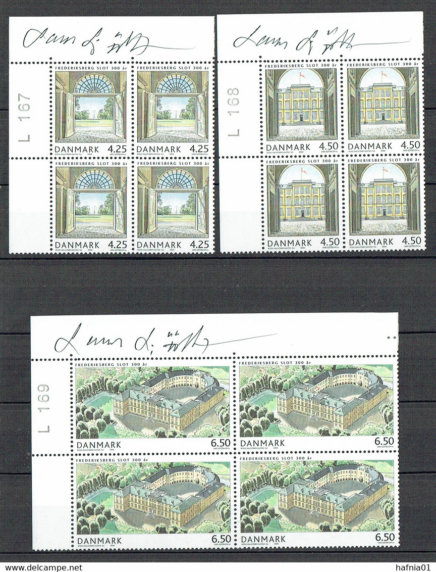 Lars Sjööblom. Denmark 2004. 300 Anniv. Castle Frederiksberg.  Michel  1371-1373 MNH. Signed. - Blocs-feuillets