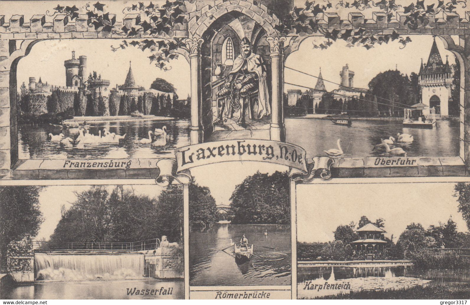 C396) LAXENBURG - NÖ - Franzensburg Oberfuhr - Wasserfall - Römerbrücke U. Kaprfenteich ALT 1914 - Laxenburg