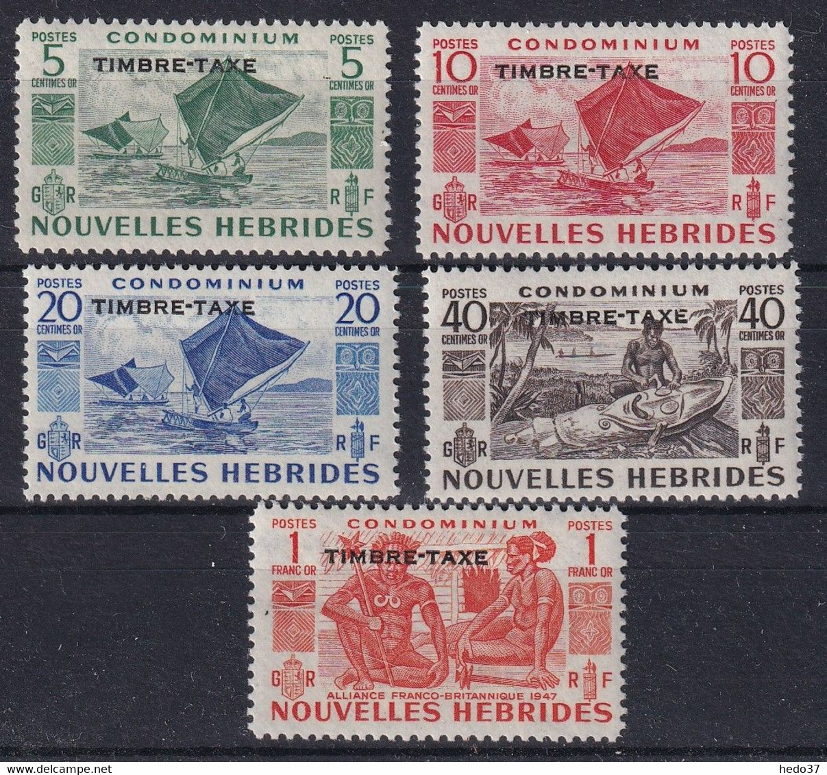 Nouvelles Hébrides Taxe N°26/30 - Neuf * Avec Charnière - TB - Timbres-taxe