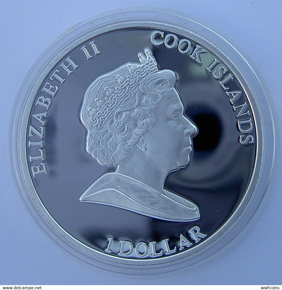 COOK ISLANDS 1 $ 2011 ELIZABETH TAYLOR HOLLYWOOD LEGENDS IN MEMORIAM FILM CINEMA WEIGHT 26g CONSERVAZIONE FONDO SPECCHIO - Cook