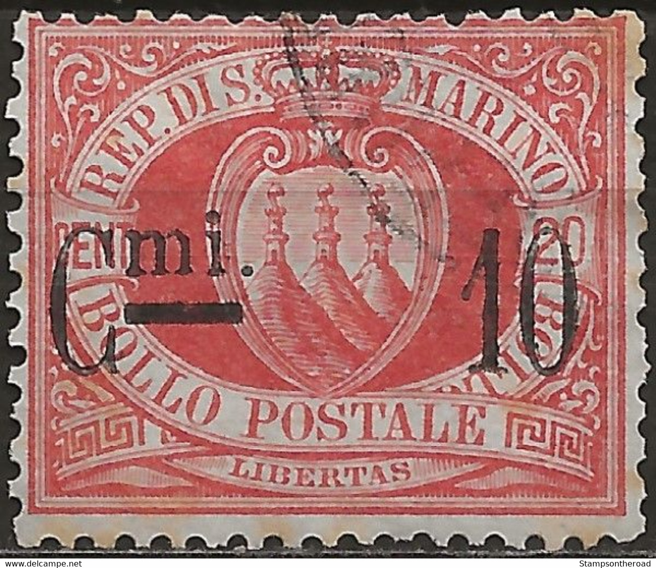 SM8-11U - San Marino 1892, Sassone Nr. 8/11, Serie Completa Di 4 Francobolli Usati Per Posta - Oblitérés