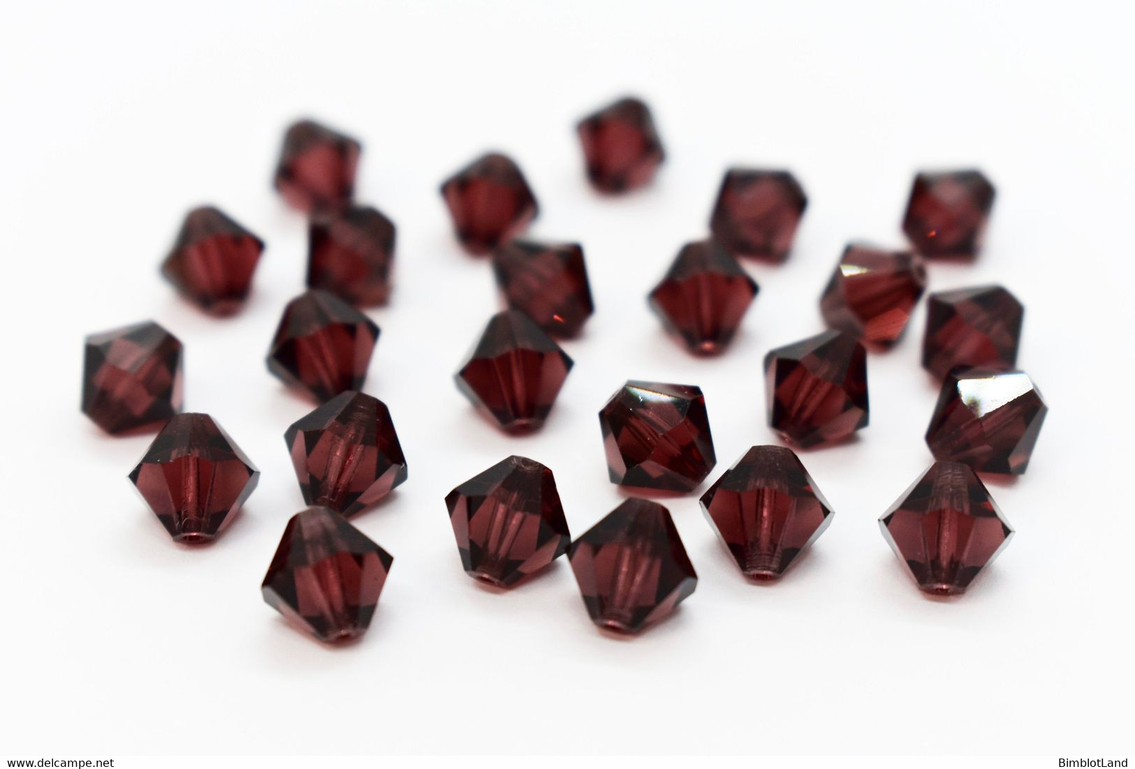 Lot 20 Perles Cristal Autrichien Swarovski Toupie Bicone Burgundy Diamètre 4 Mm Perle - Pearls