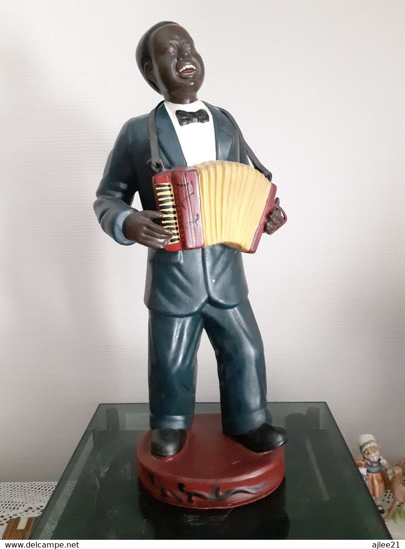 Statue Joueur De Jazz. Accordéoniste. Ceramique. - Sonstige & Ohne Zuordnung