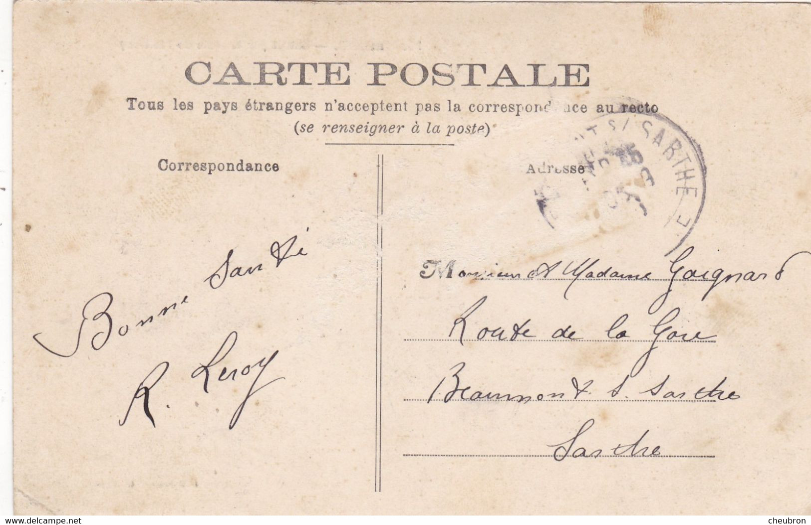 72. MONTMIRAIL. ENTREE PAR LA ROUTE DE MELLERAY. ANNEE 1906 + TEXTE - Montmirail