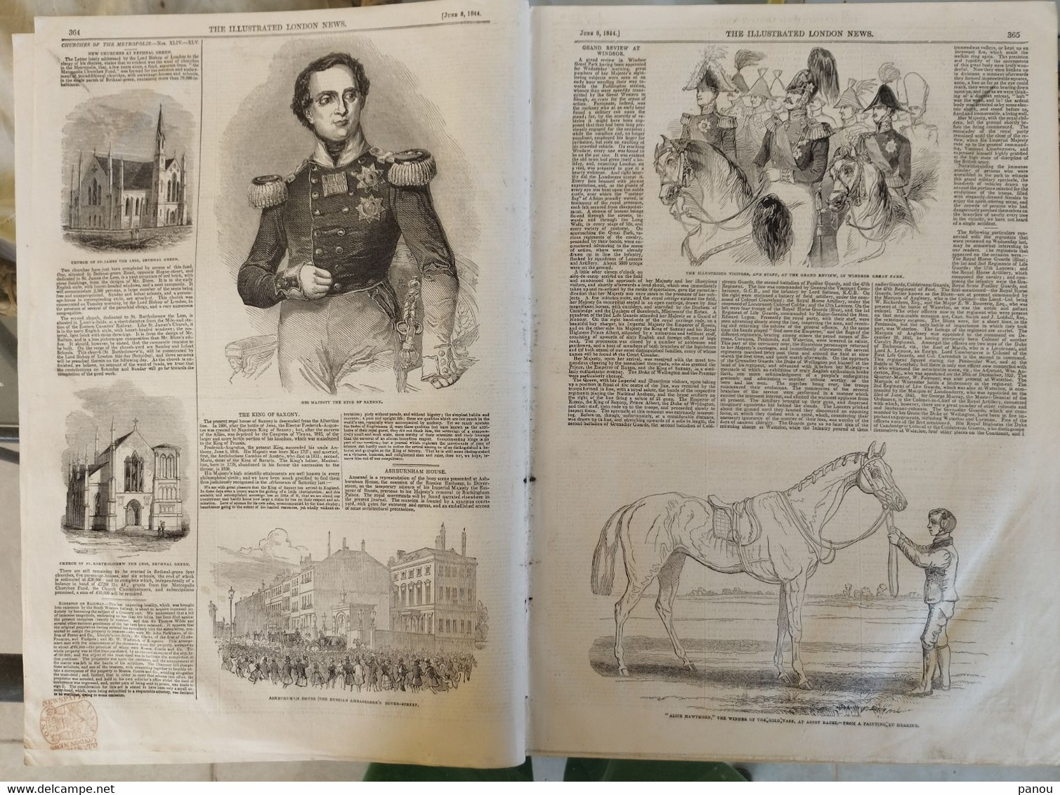 THE ILLUSTRATED LONDON NEWS 110, JUNE 8, 1844. RUSSIA. SAXONY SACHSEN. ​​​​​​​ASCOT RACES. LAFITTE PARIS. GRAVESEND - Sonstige & Ohne Zuordnung