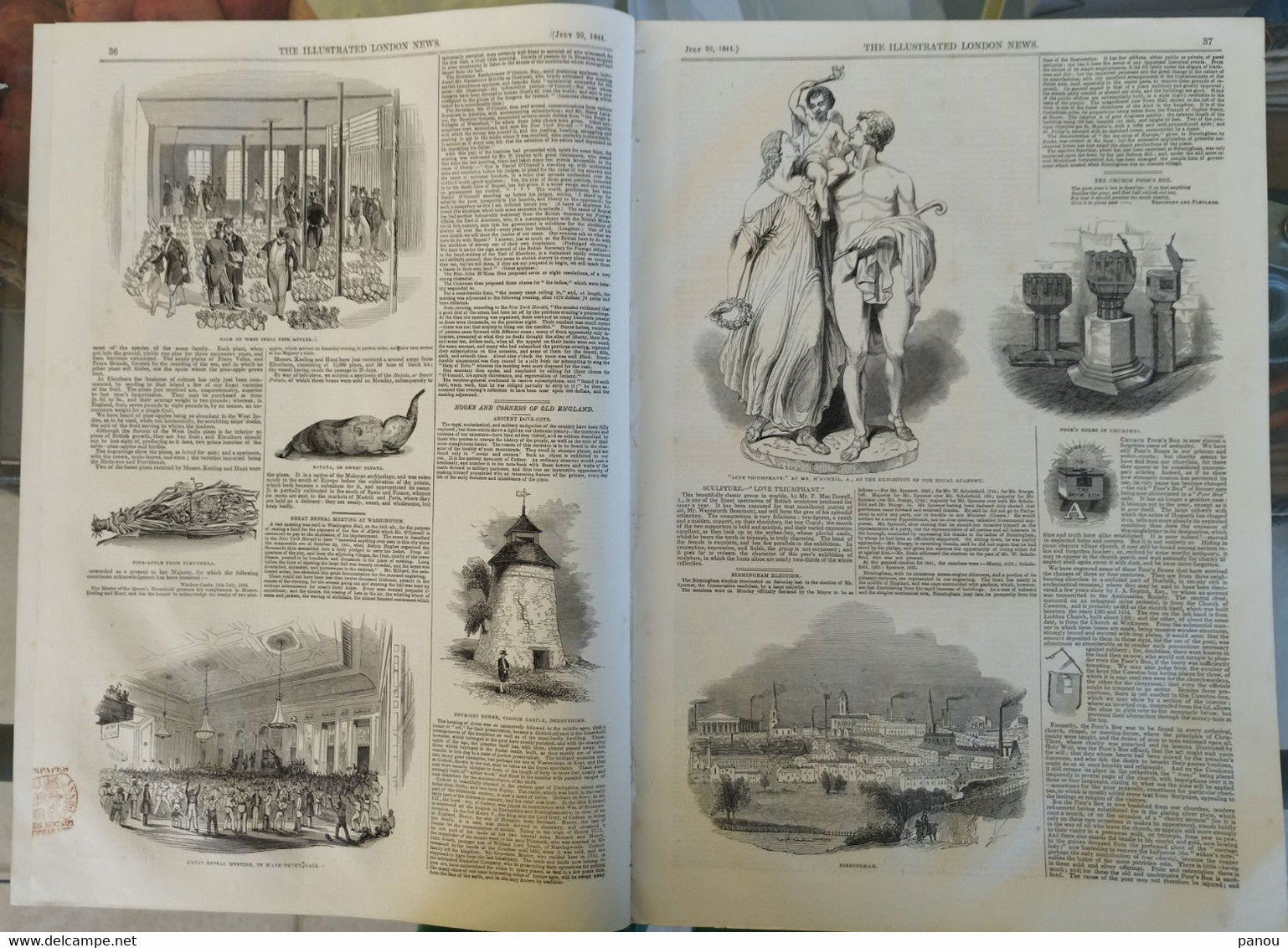 THE ILLUSTRATED LONDON NEWS 116, JULY 20, 1844. THAMES BIRMINGHAM SOUTHAMPTON - Sonstige & Ohne Zuordnung