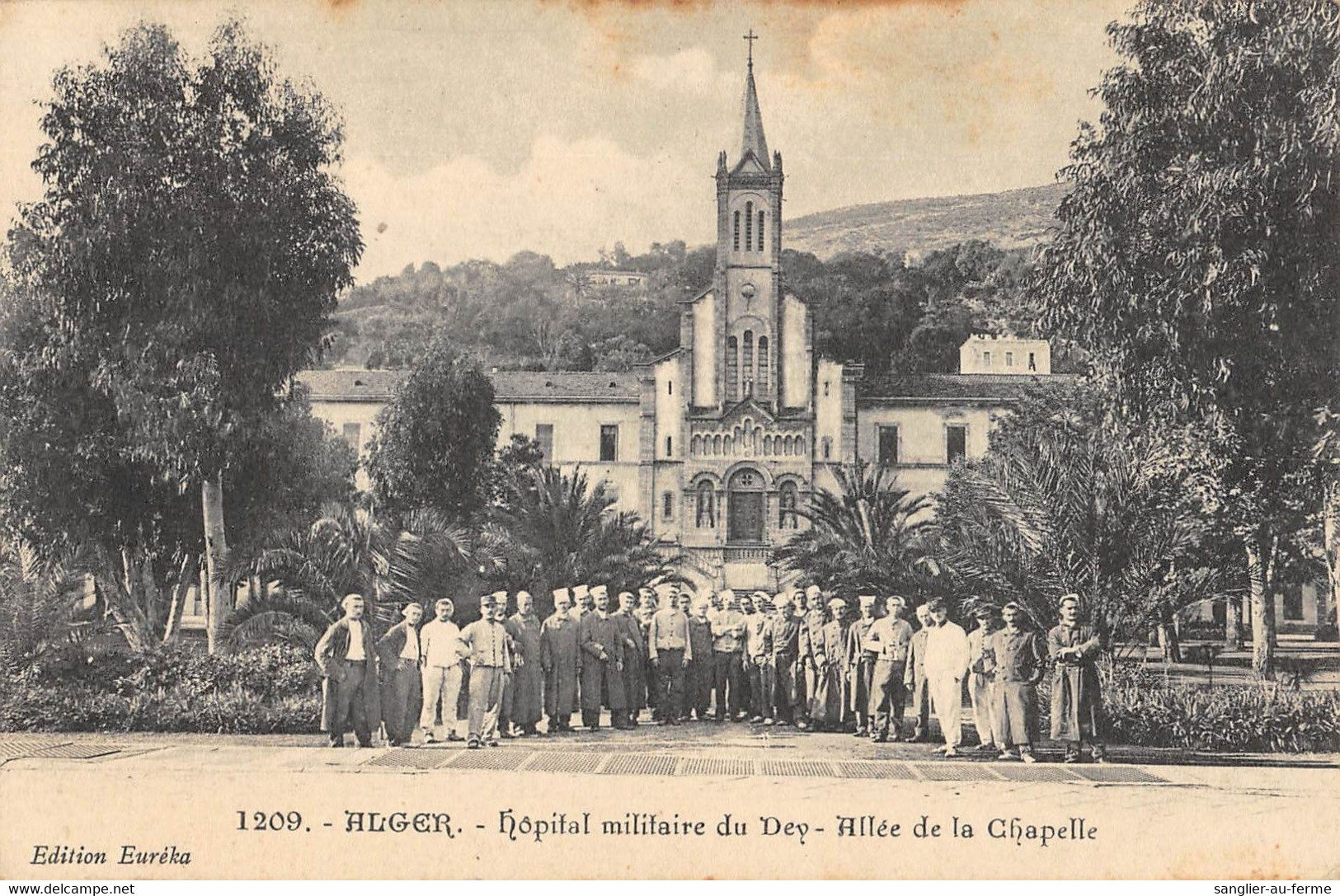 CPA ALGERIE ALGER HOPITAL MILITAIRE DU DEY ALLEE DE LA CHAPELLE - Algerien