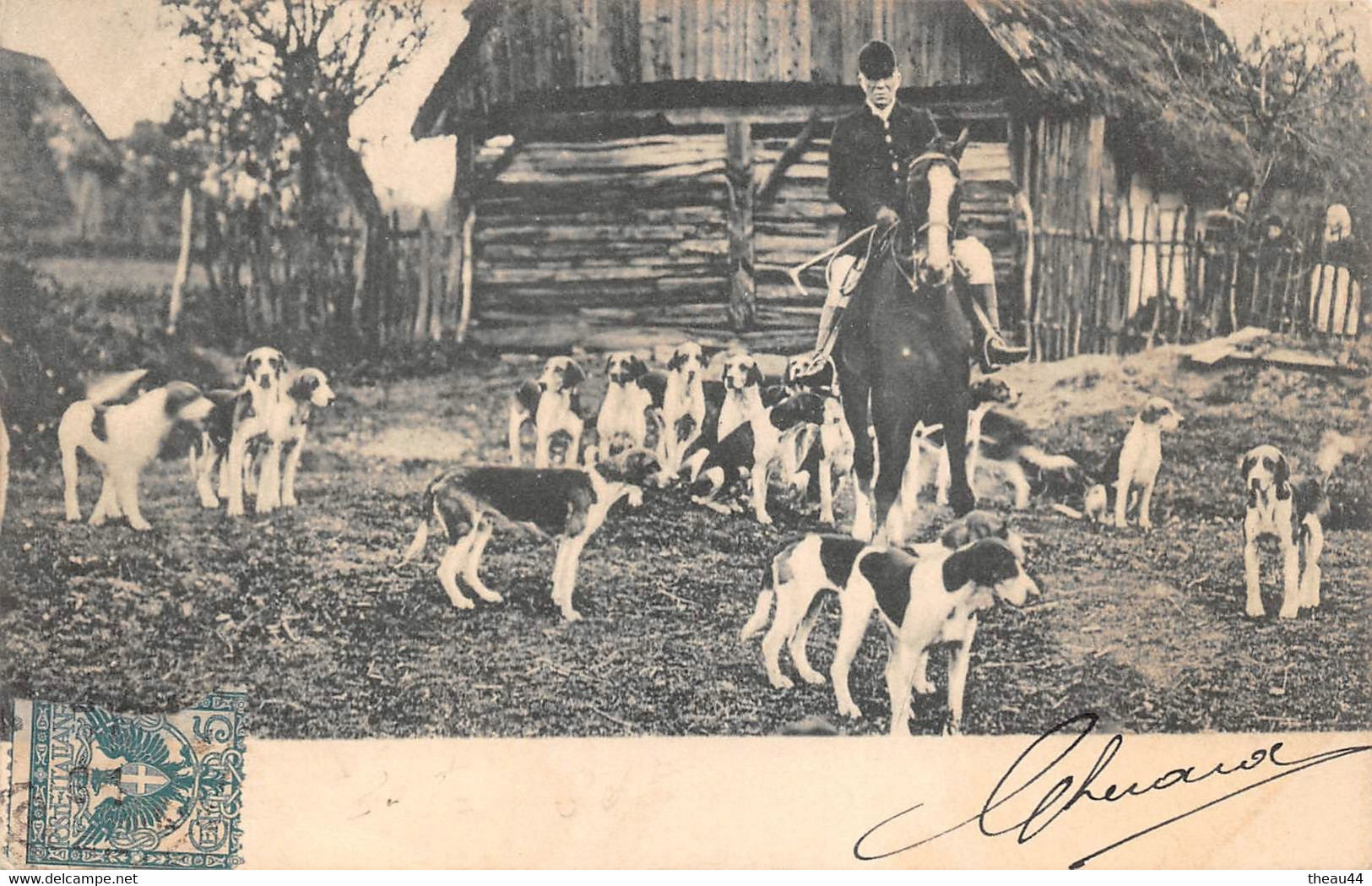 ITALIE - Campagna ROMANA - ROME - Lot De 5 Cartes De Chasse à Courre, Chiens De Chasse, Chevaux, Chasseurs, Vénerie - Colecciones & Lotes