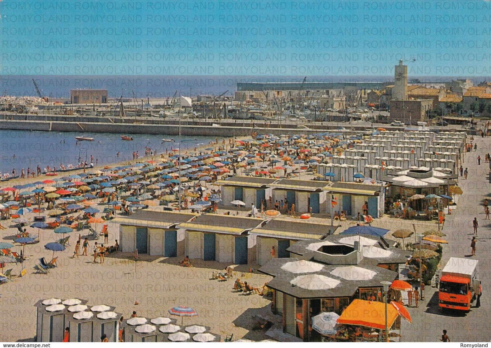 CARTOLINA  FANO,MARCHE,SPIAGGIA-MARE,SOLE,ESTATE,VACANZA,LUNGOMARE,BARCHE A VELA,BELLA ITALIA,VIAGGIATA 1978 - Fano