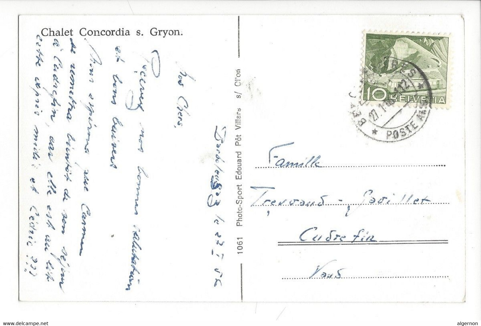 30777 -  Gryon Chalet Concordia en hiver 1956