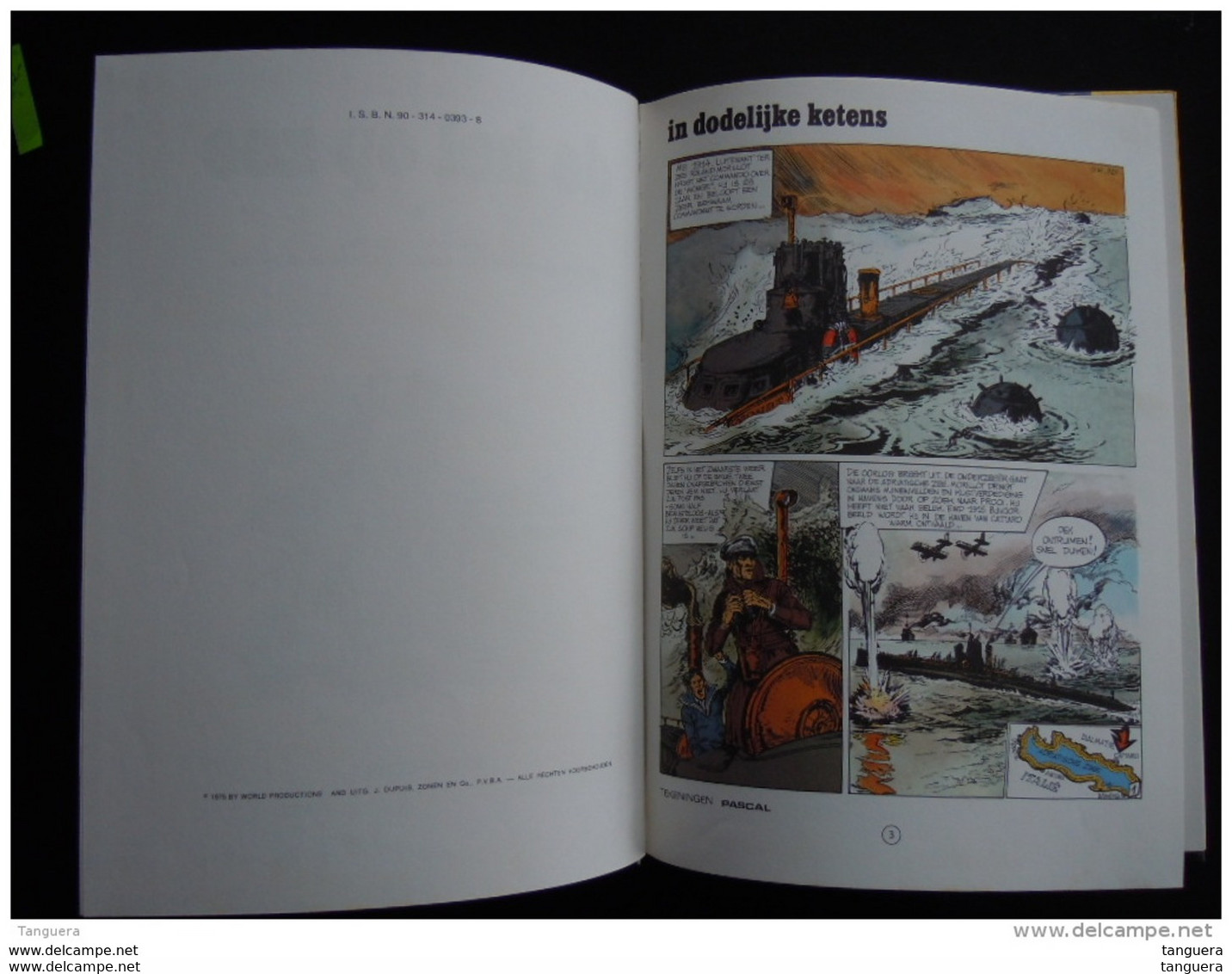 1975 Geschiedenis in beeldverhalen 4 de hel op zee Genadeloze oorlog op en onder water tekeningen Pascal Uitg Dupuis