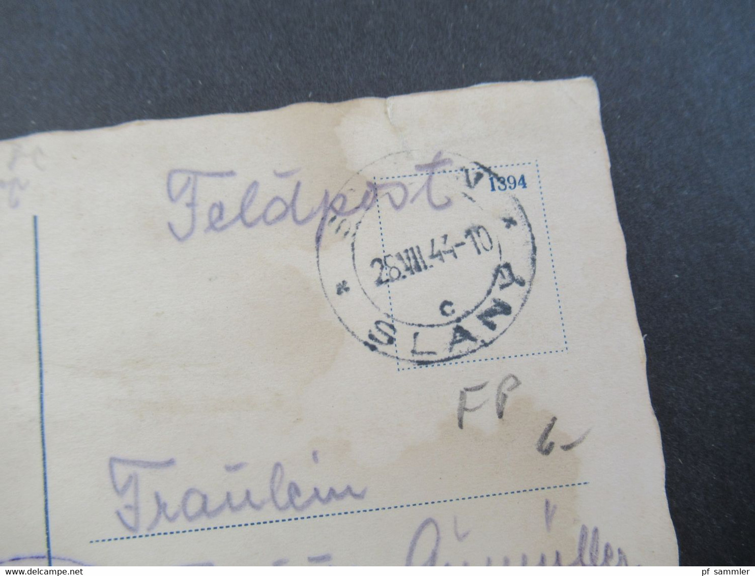 Feldpost 2.WK 3.Reich 1944 Böhmen Und Mähren AK Prag Wenzelsplatz Briefstempel 2.Gren. Ausb. Btl. 260 - Briefe U. Dokumente