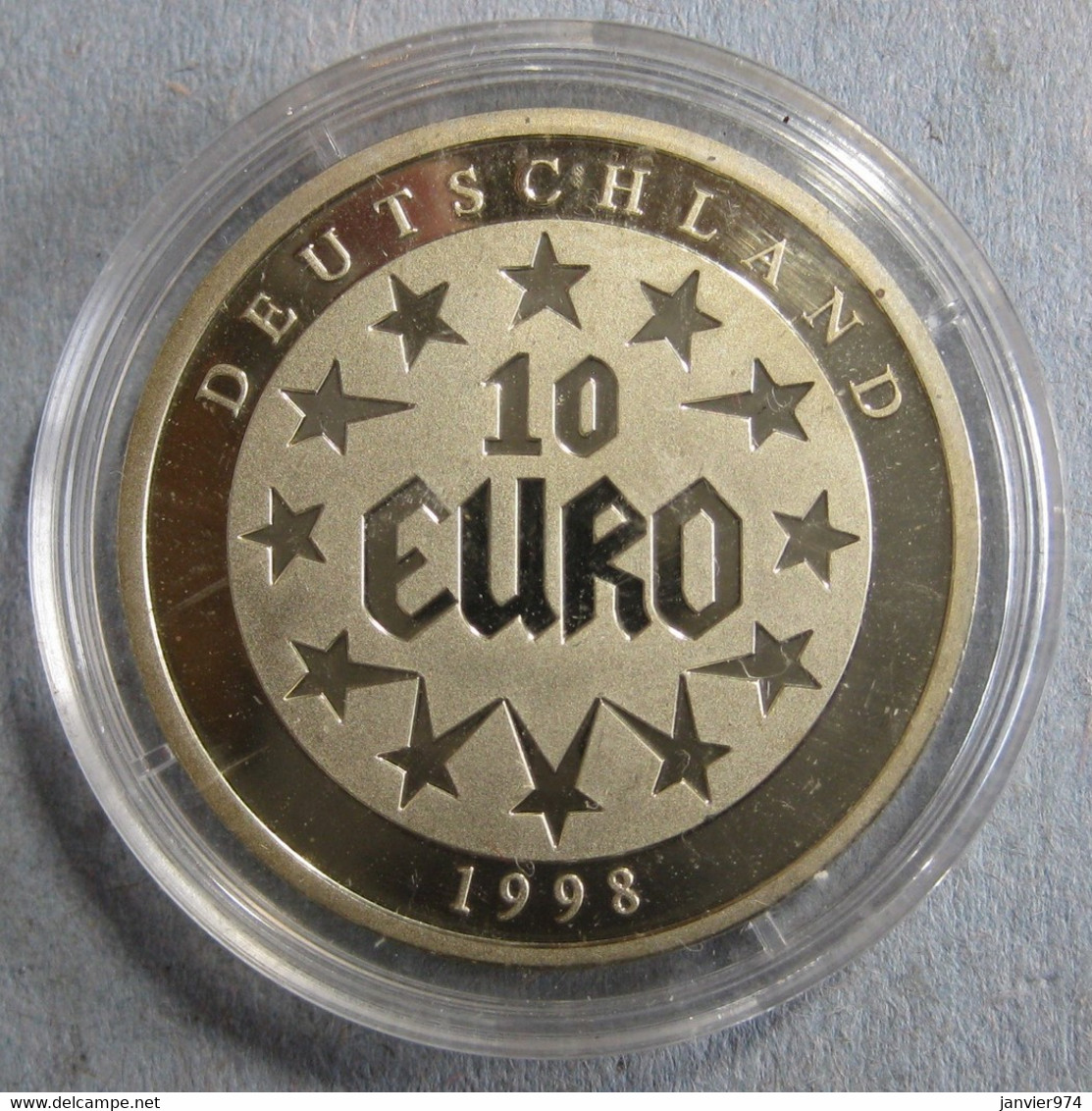Allemagne Europa 10 Euro 1998 Carte De L'Europe, Dans Sa Capsule , 30 Mm - Allemagne