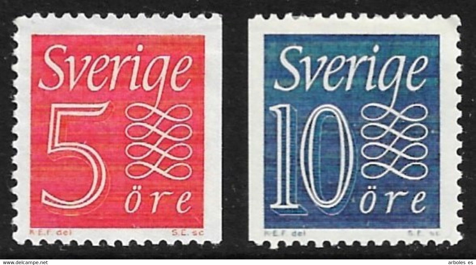 SUECIA - SERIE BASICA - AÑO 1957 - CATALOGO YVERT Nº 0416-17 - NUEVOS - Ungebraucht