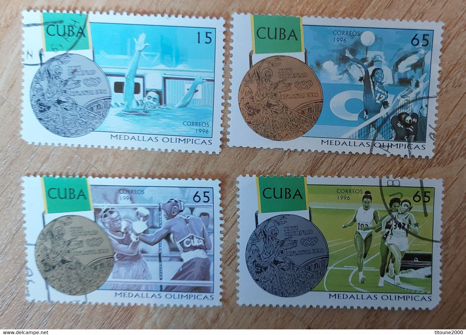 CUBA 1996 CUBAL MEDAL WINNERS OI OLYMPIC GAMES ATLANTA USA 8 STAMPS - Collezioni & Lotti