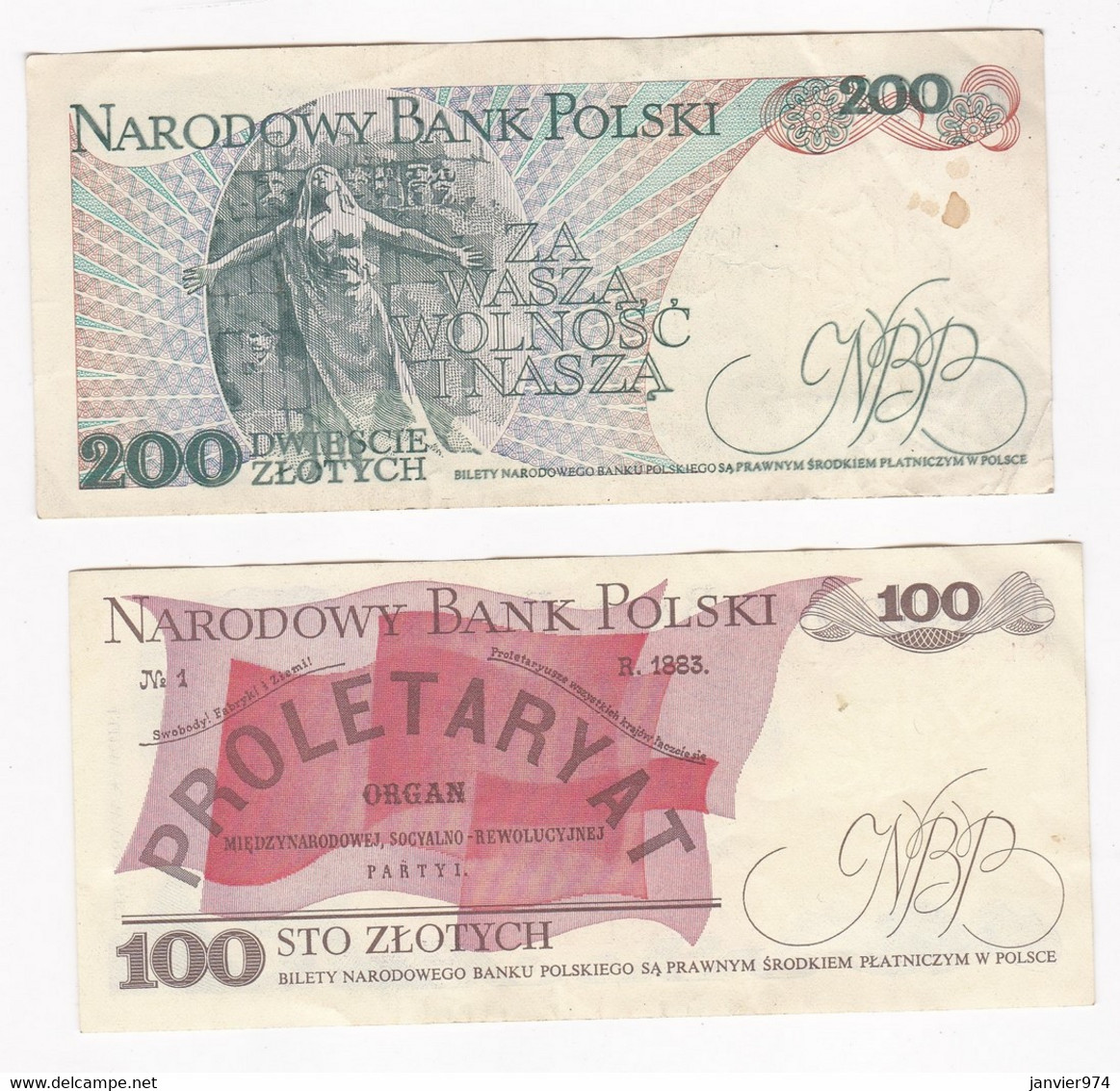 Pologne 2 Billets , 100 Zlotych 1986 Et 200 Zlotych 1988 - Polen