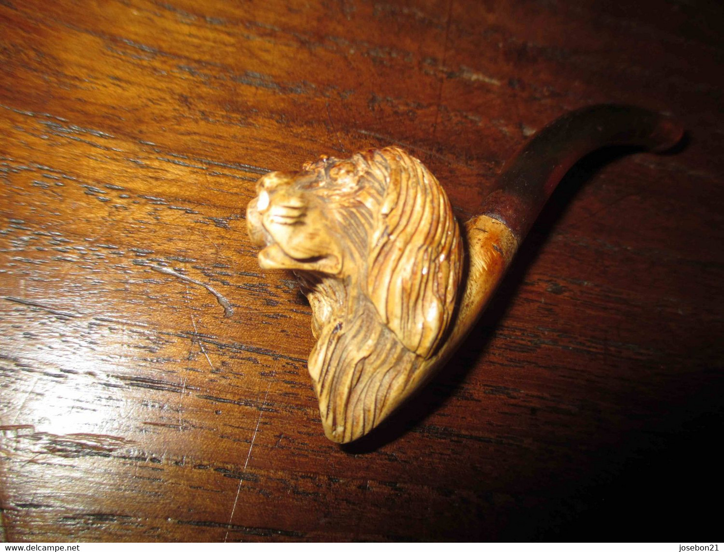 Ancienne Petite Pipe En Forme De Tête De Chien écume De Mer Fin XIX ème - Meerschaum Pipes