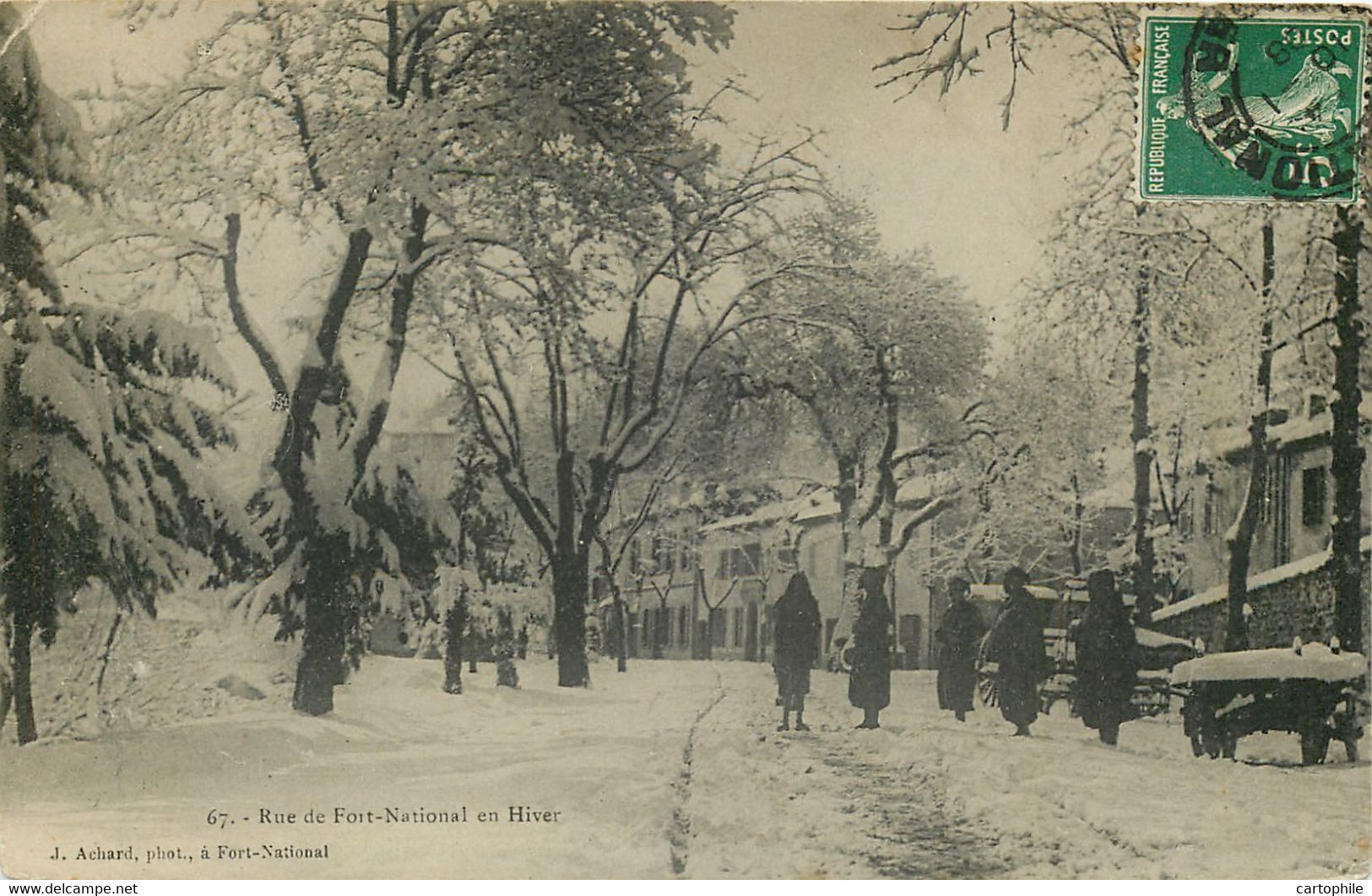 Algerie - Rue Et Fort National En Hiver En 1908 - Tizi Ouzou