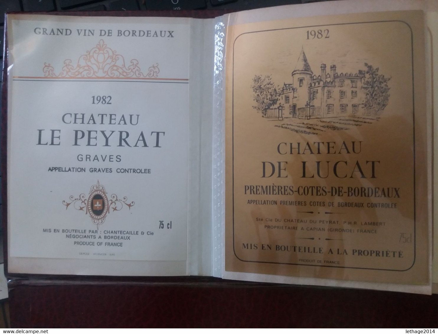 ETICHETTE RARE DI VINI PRESTIGIOSI FRANCESI SU ALBUM - RARES ÉTIQUETTES DE VINS FRANÇAIS PRESTIGIEUX SUR ALBUM