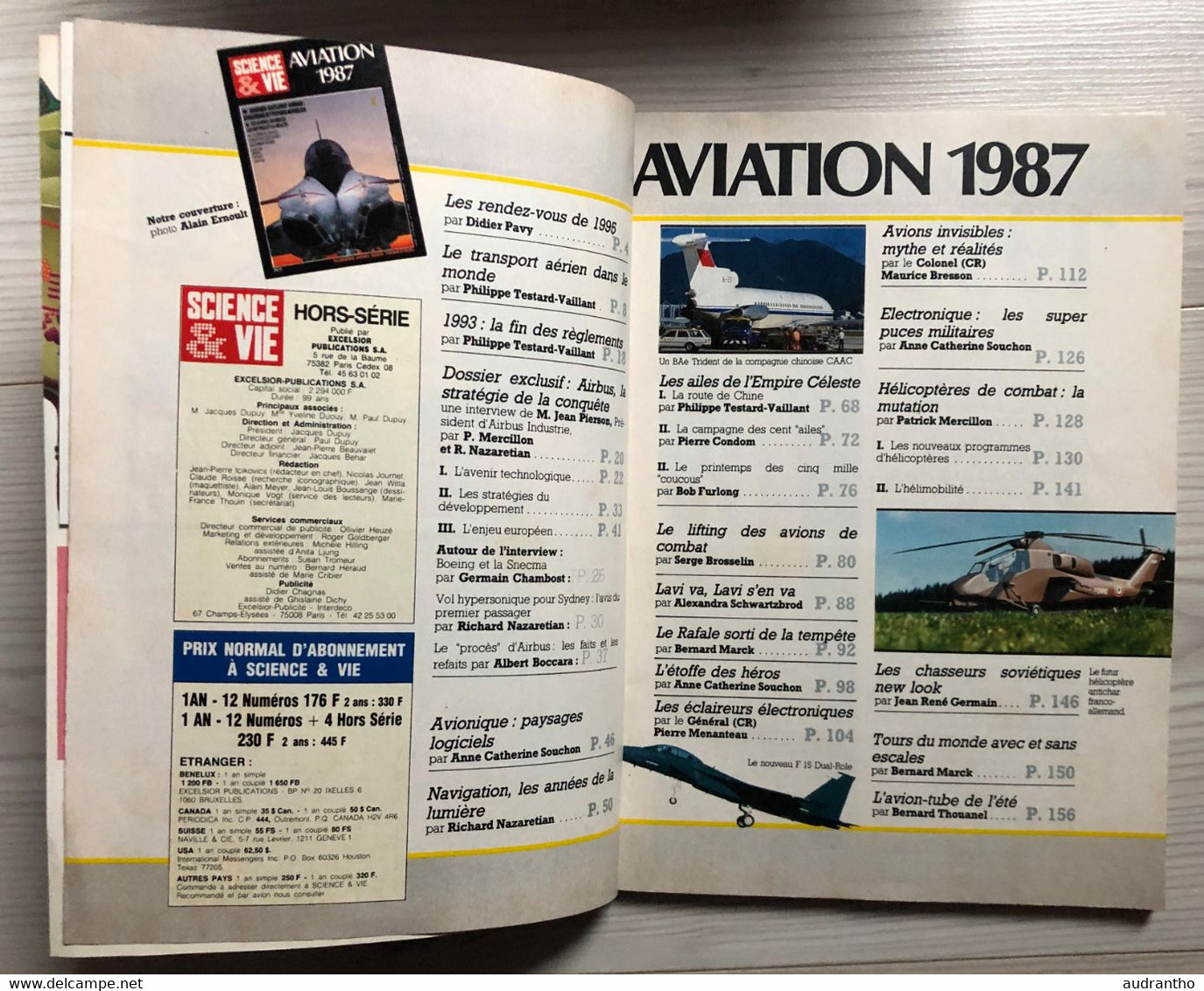 Revue Sciences Et Vie - Aviation 1987 - AIRBUS - RAFALE - Avions Invisibles - Aviation