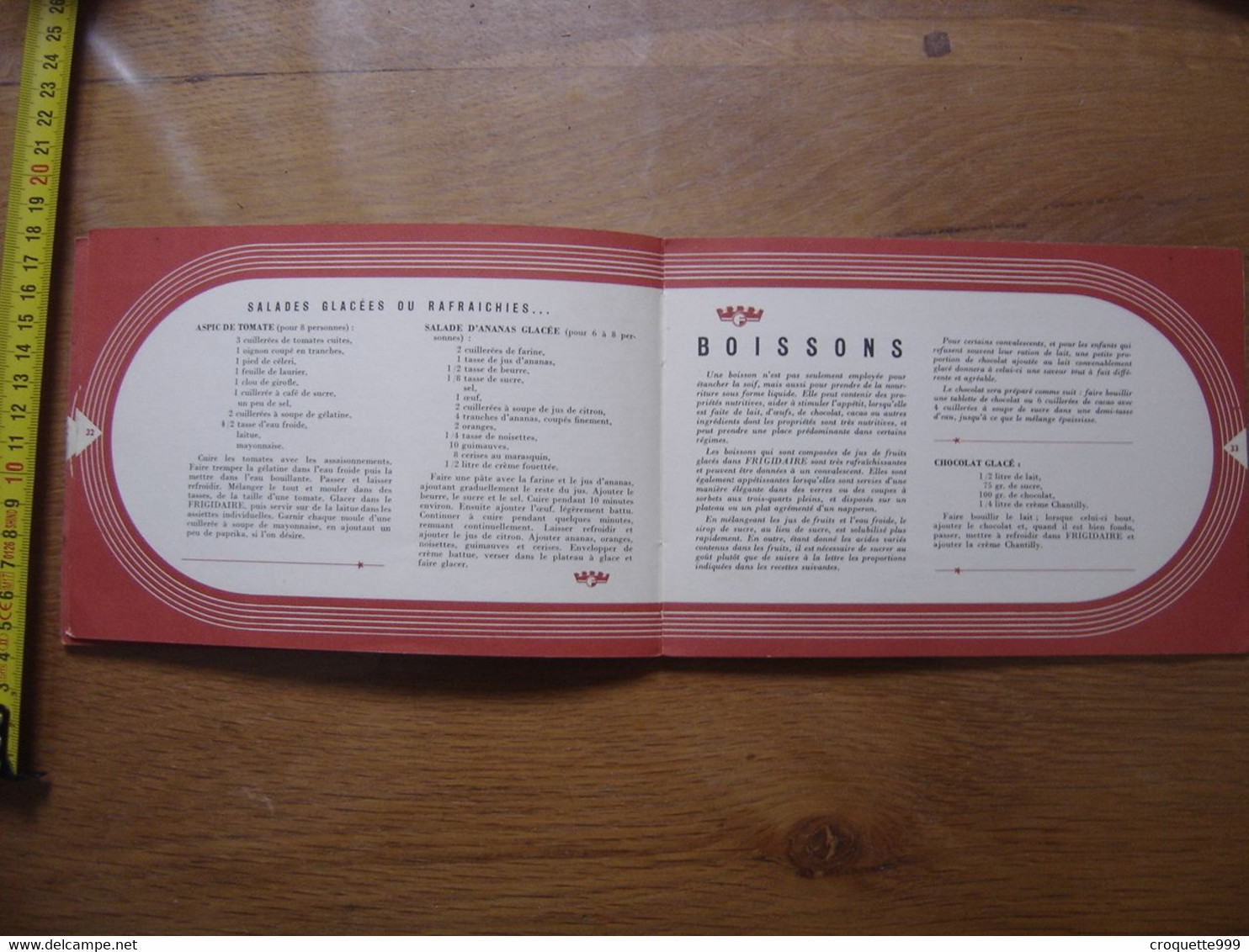 Livret De Conseils Et Recettes FRIGIDAIRE 1949 General Motors 40 Pages - Other Apparatus