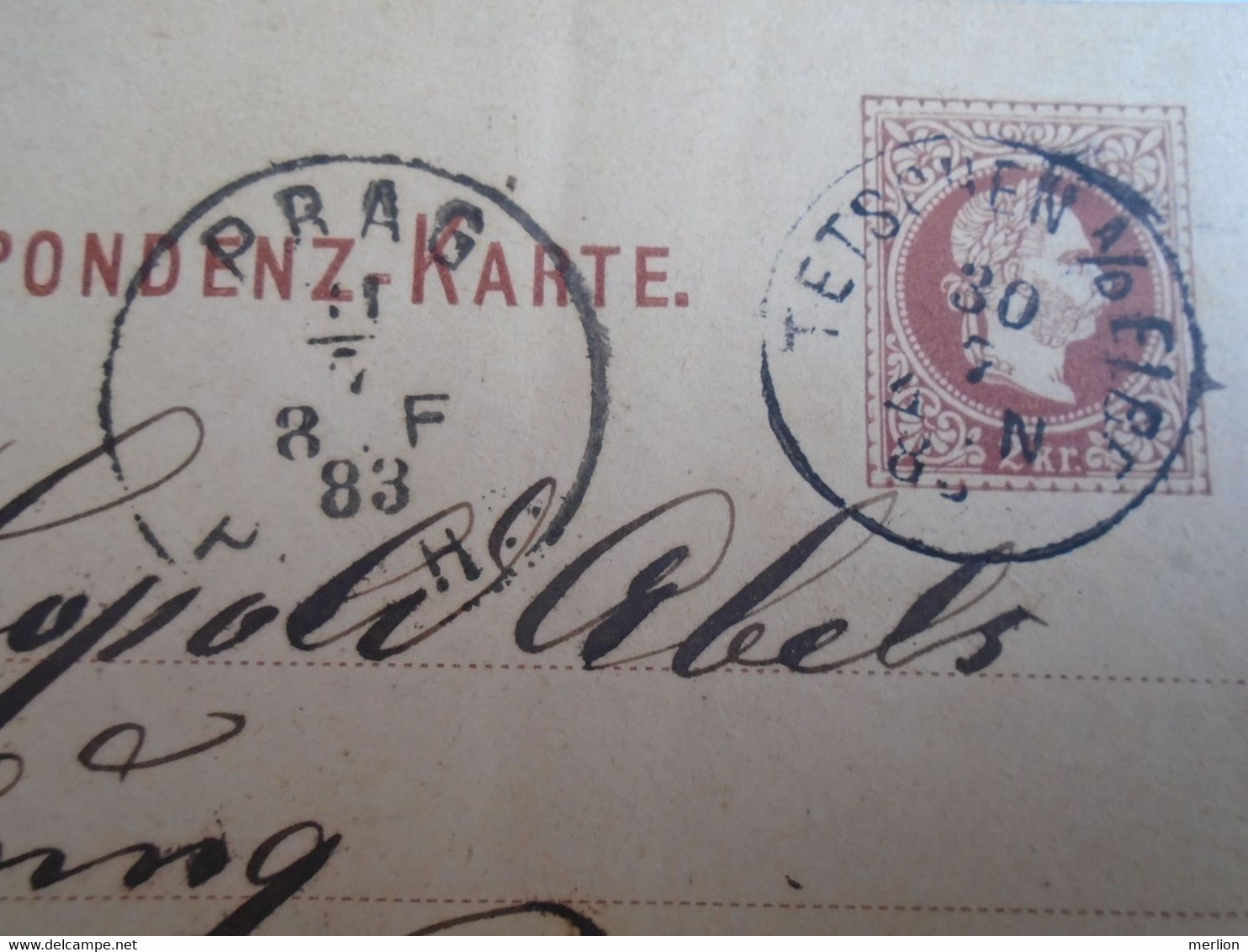 D191556  Postal Stationery - Czechia Cancel  Děčín Tetschen An Der Elb1883 -sent To Prag  Praha Bohemia  -Leopold Abeles - ...-1918 Prephilately